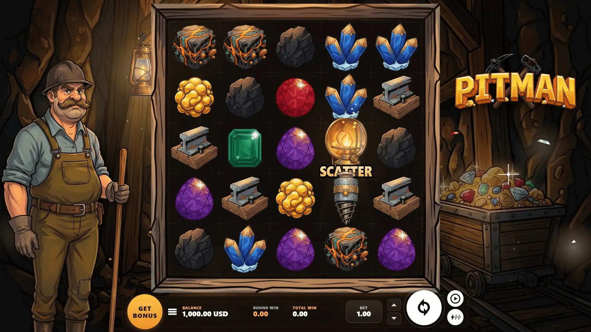 Pitman slot gameplay reels