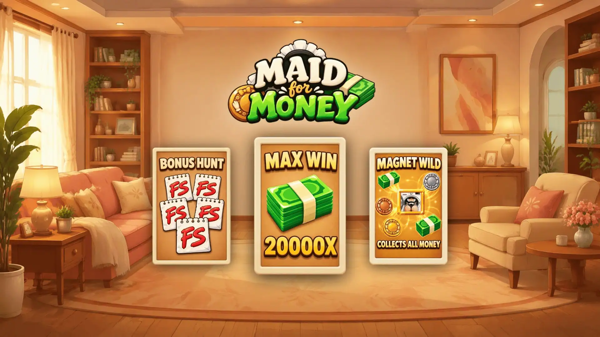 Maid For Money slot intro screen