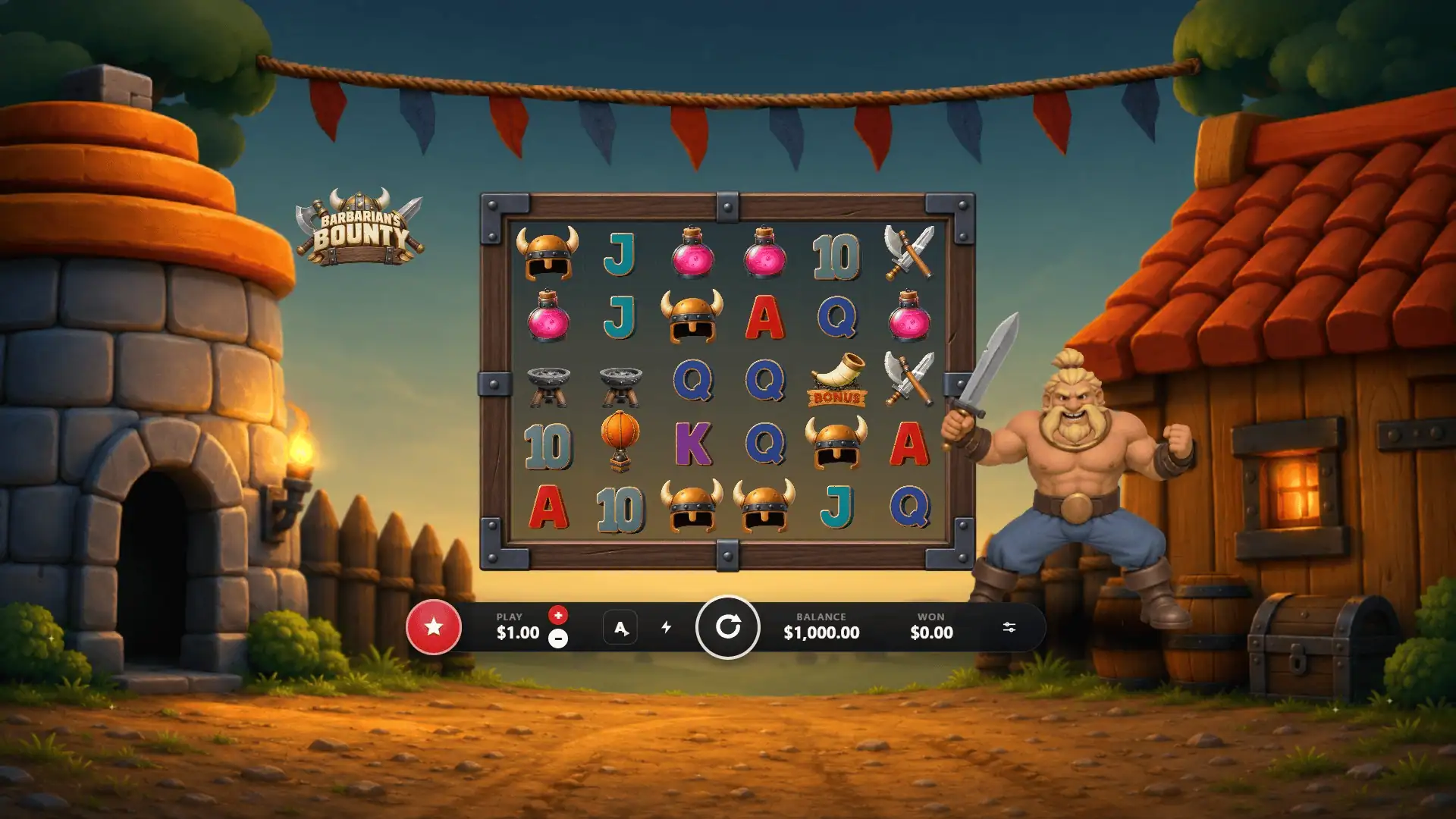 Barbarians Bounty slot gameplay reels