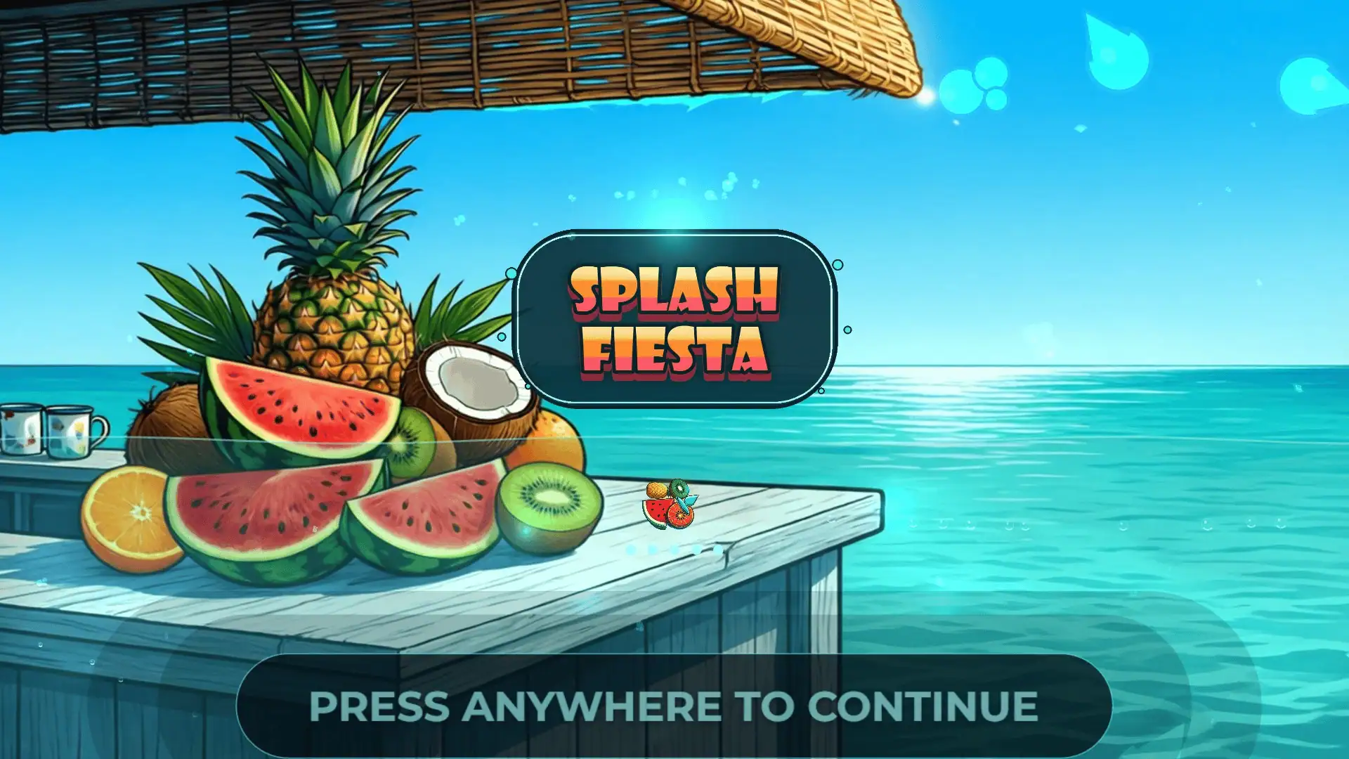 Splash Fiesta Cluster Pays slot intro screen