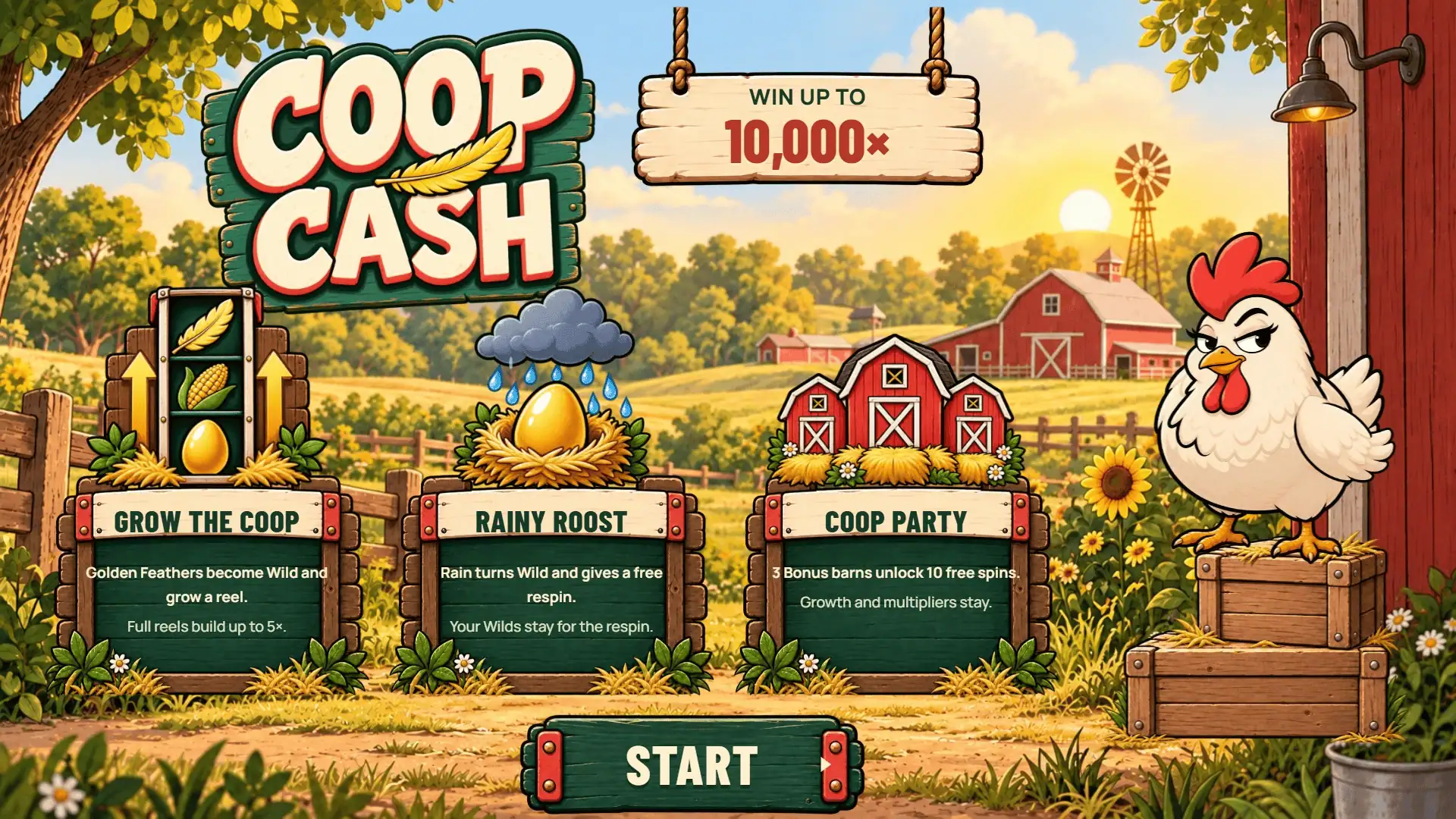 Coop Cash slot intro screen
