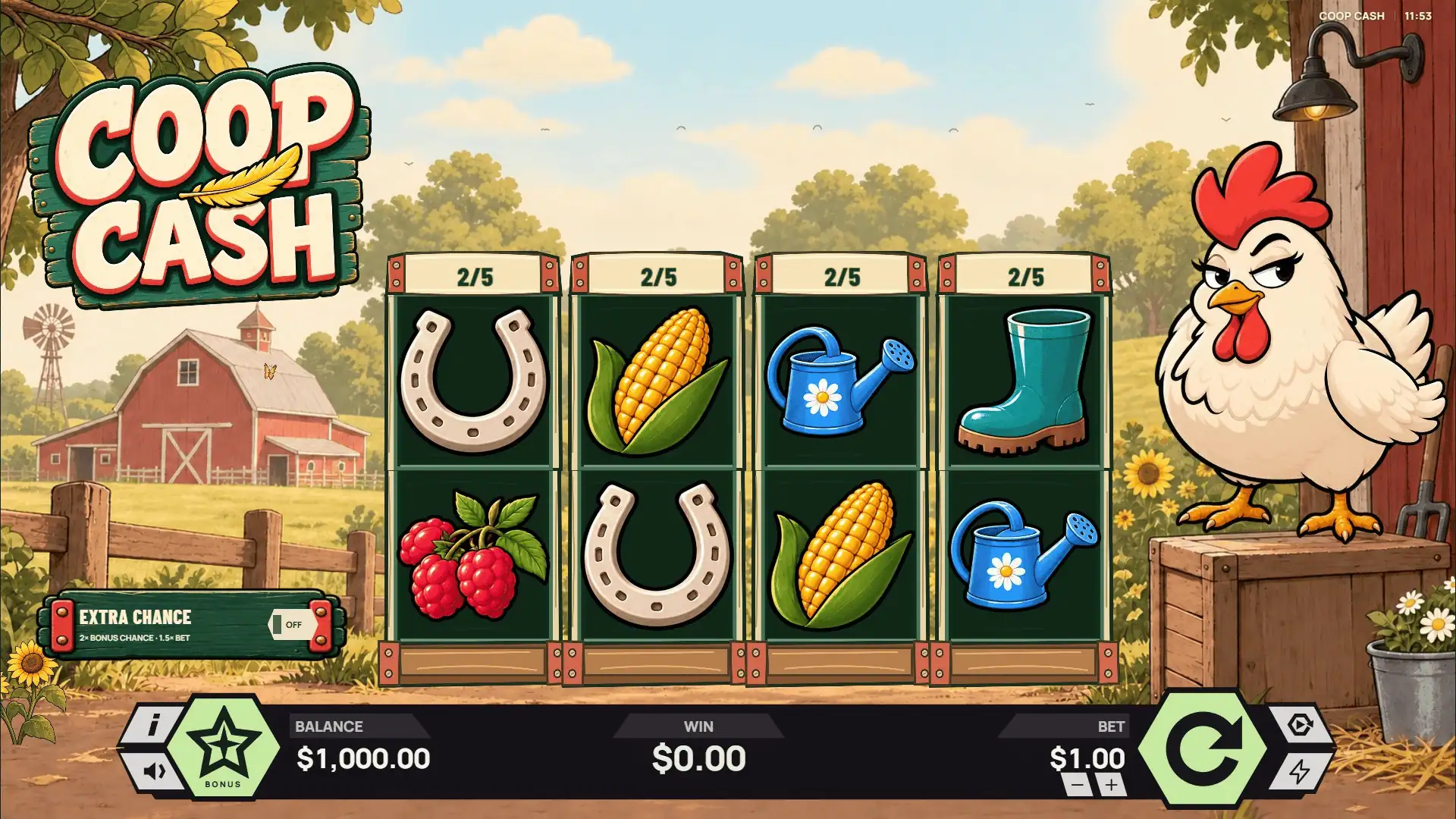Coop Cash slot gameplay reels