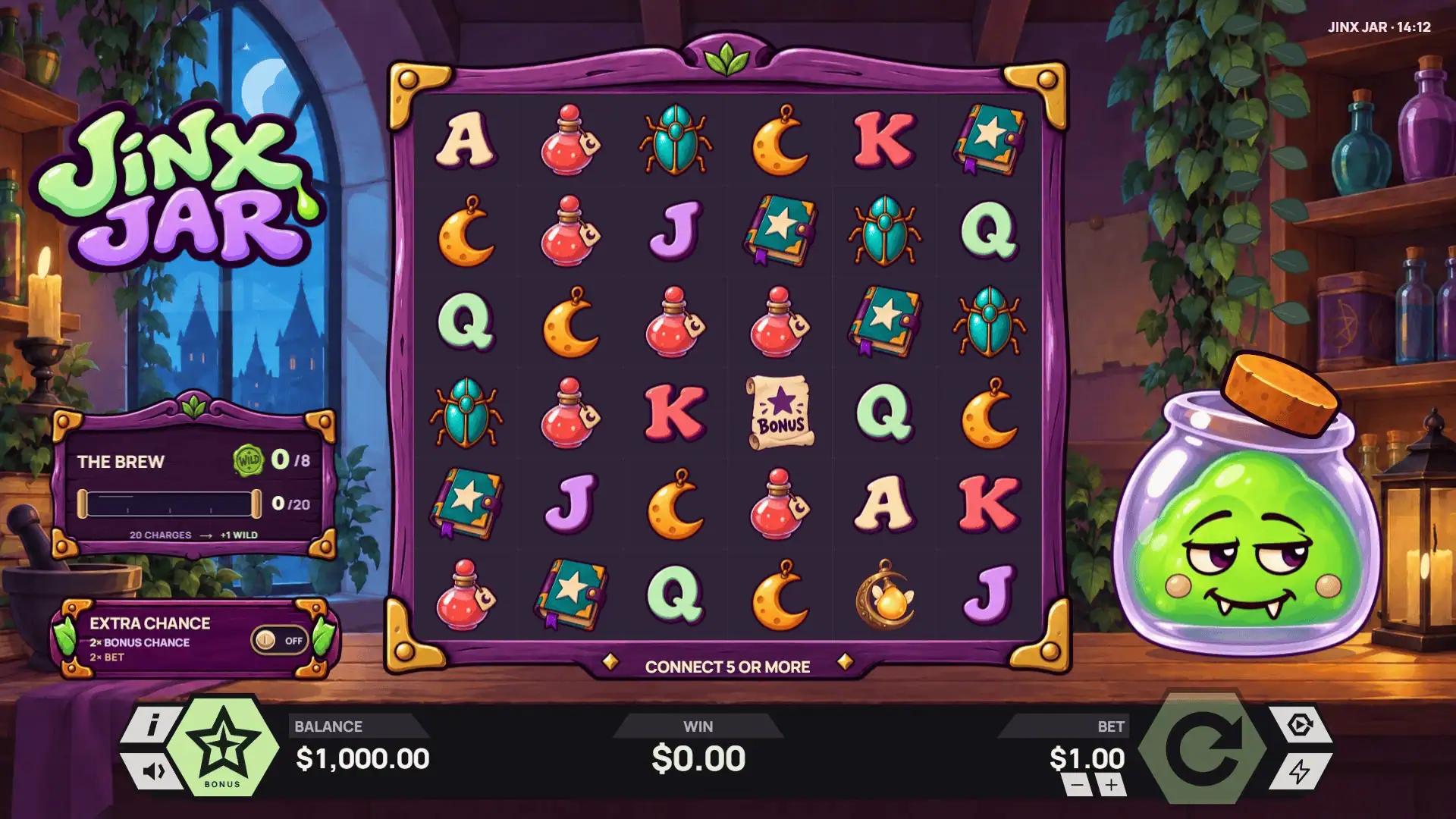Jinx Jar slot gameplay reels