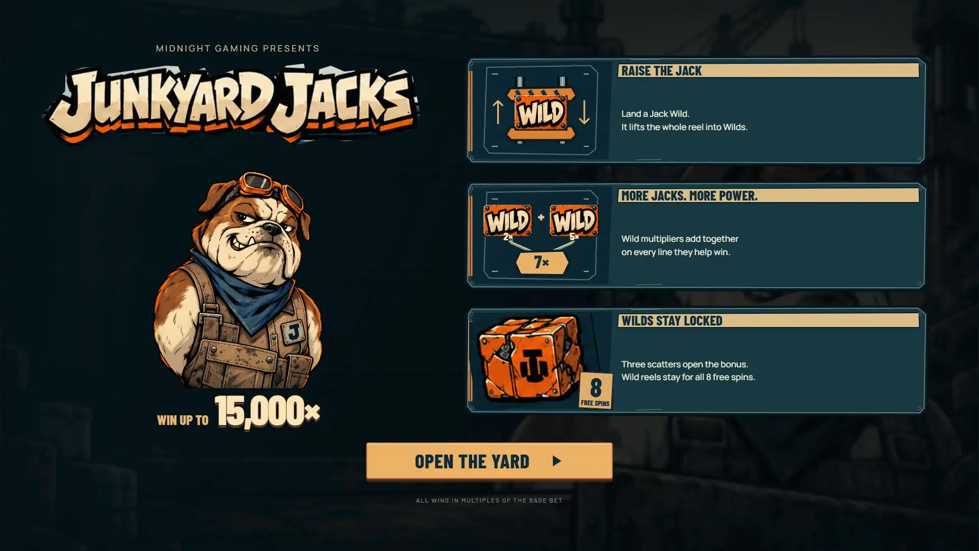 Junkyard Jacks slot intro screen