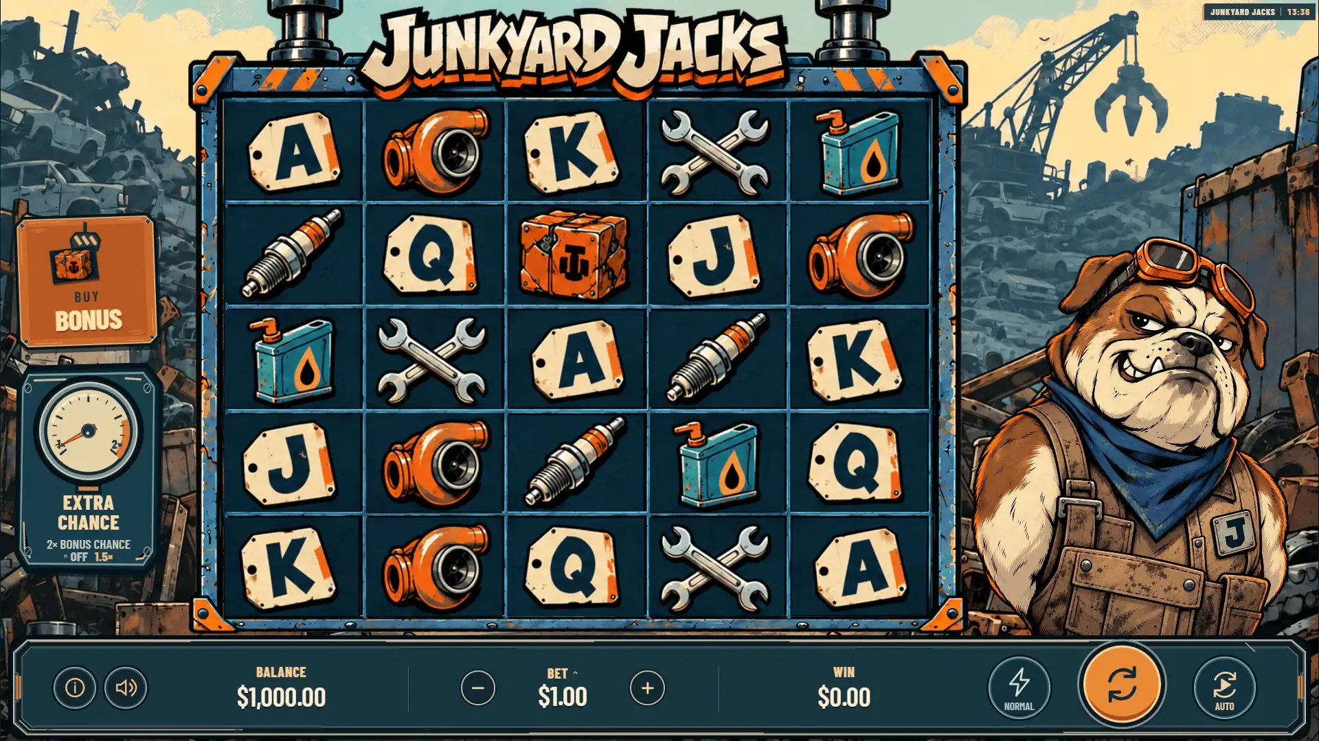 Junkyard Jacks slot gameplay reels