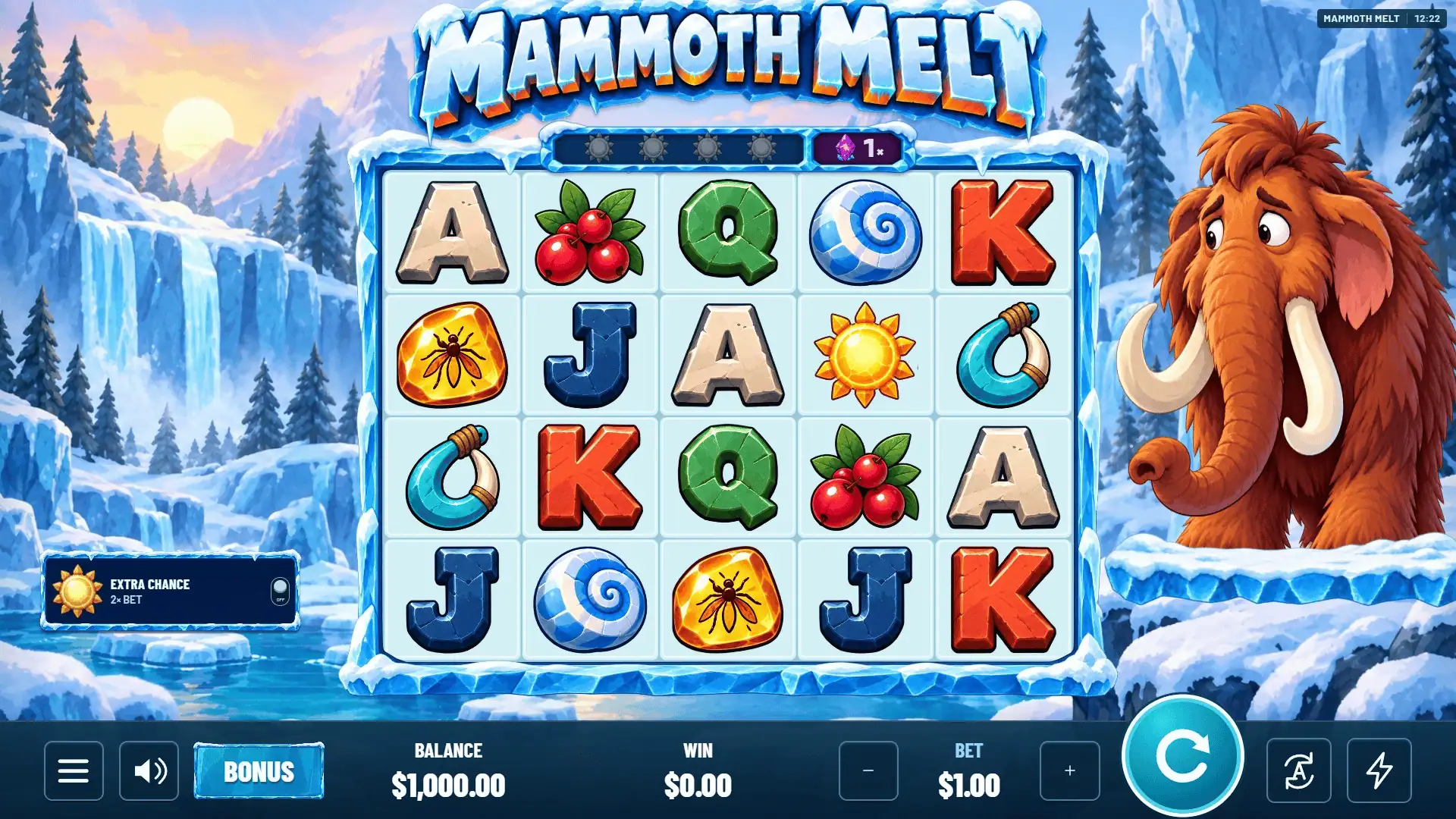 Mammoth Melt slot gameplay reels