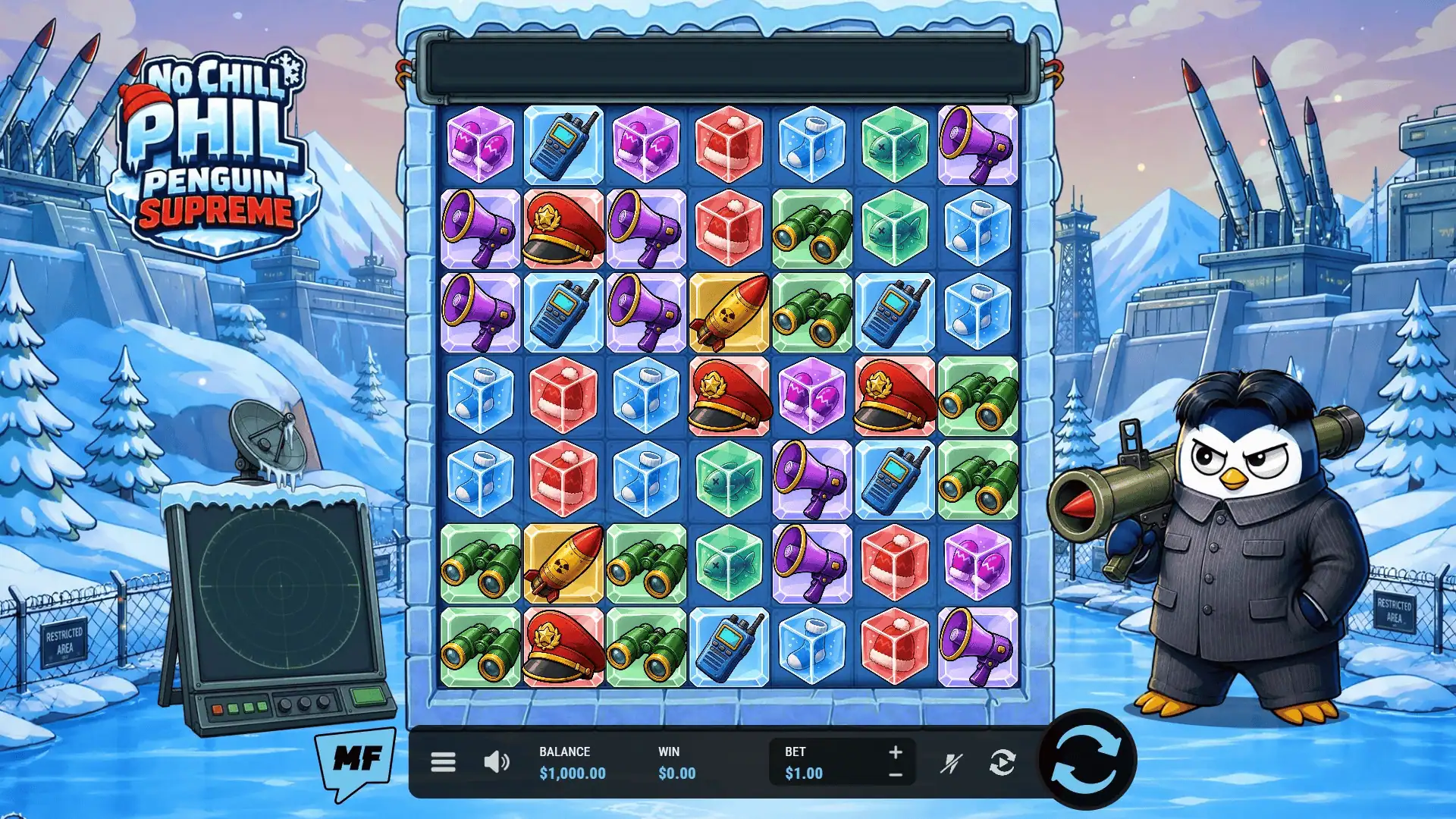 No Chill Phil: Penguin Supreme slot gameplay reels