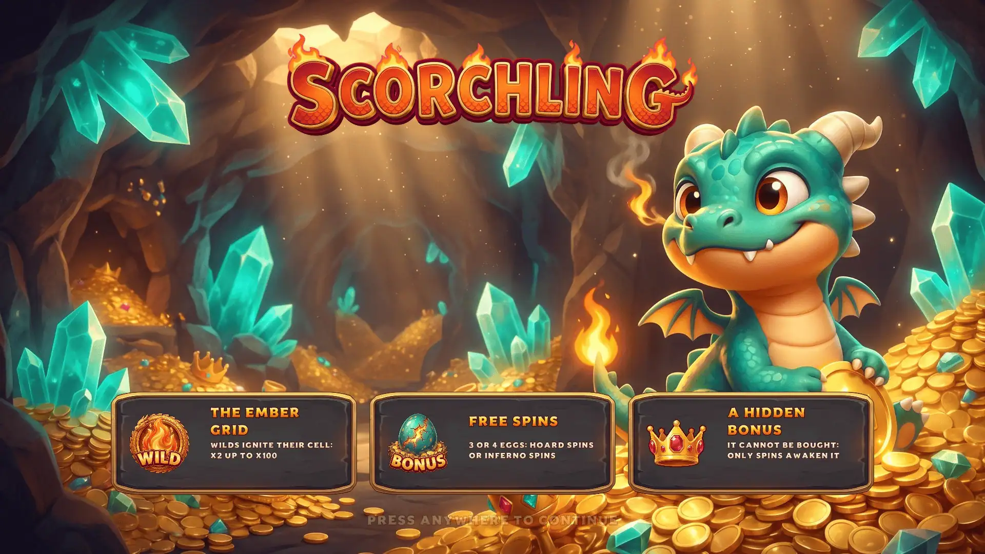 Scorchling slot intro screen