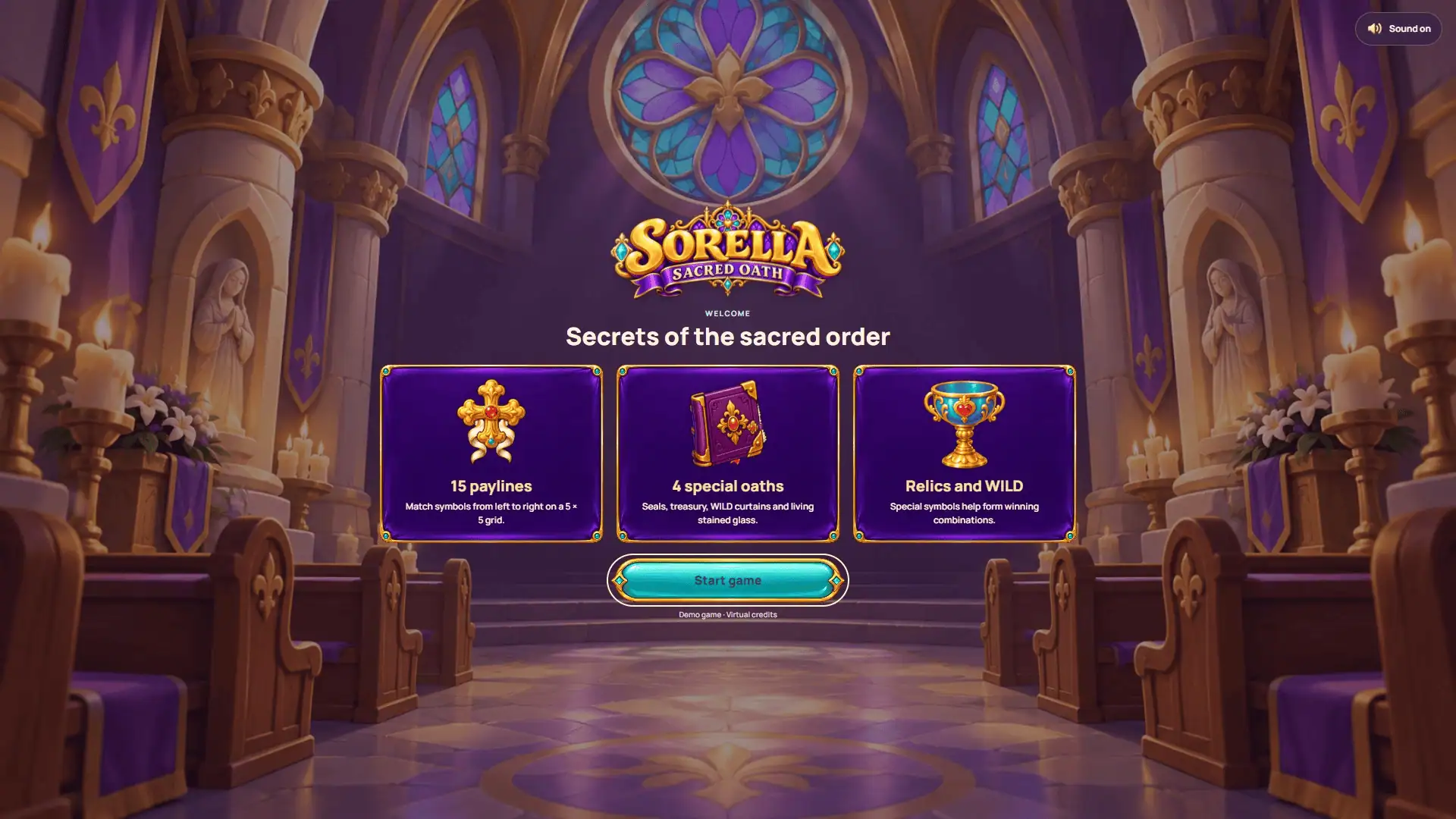 Sorella slot intro screen