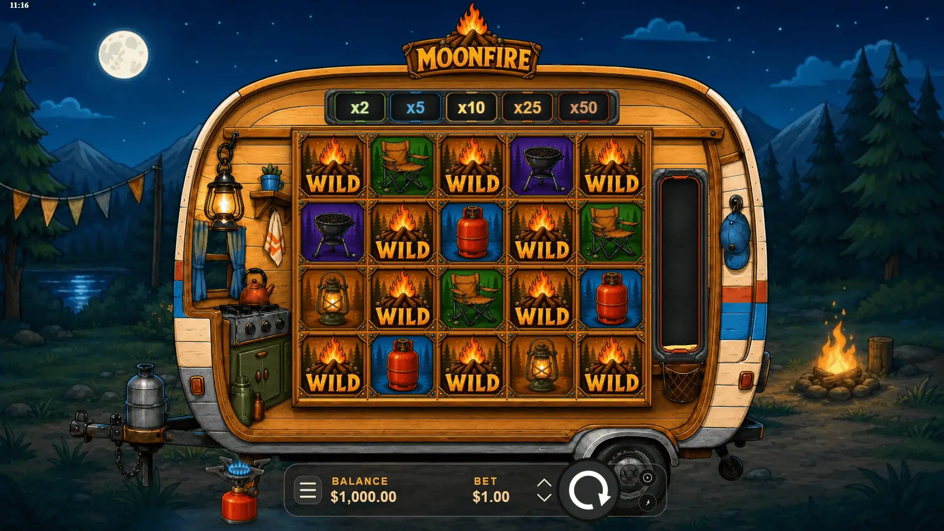 Moonfire slot gameplay reels