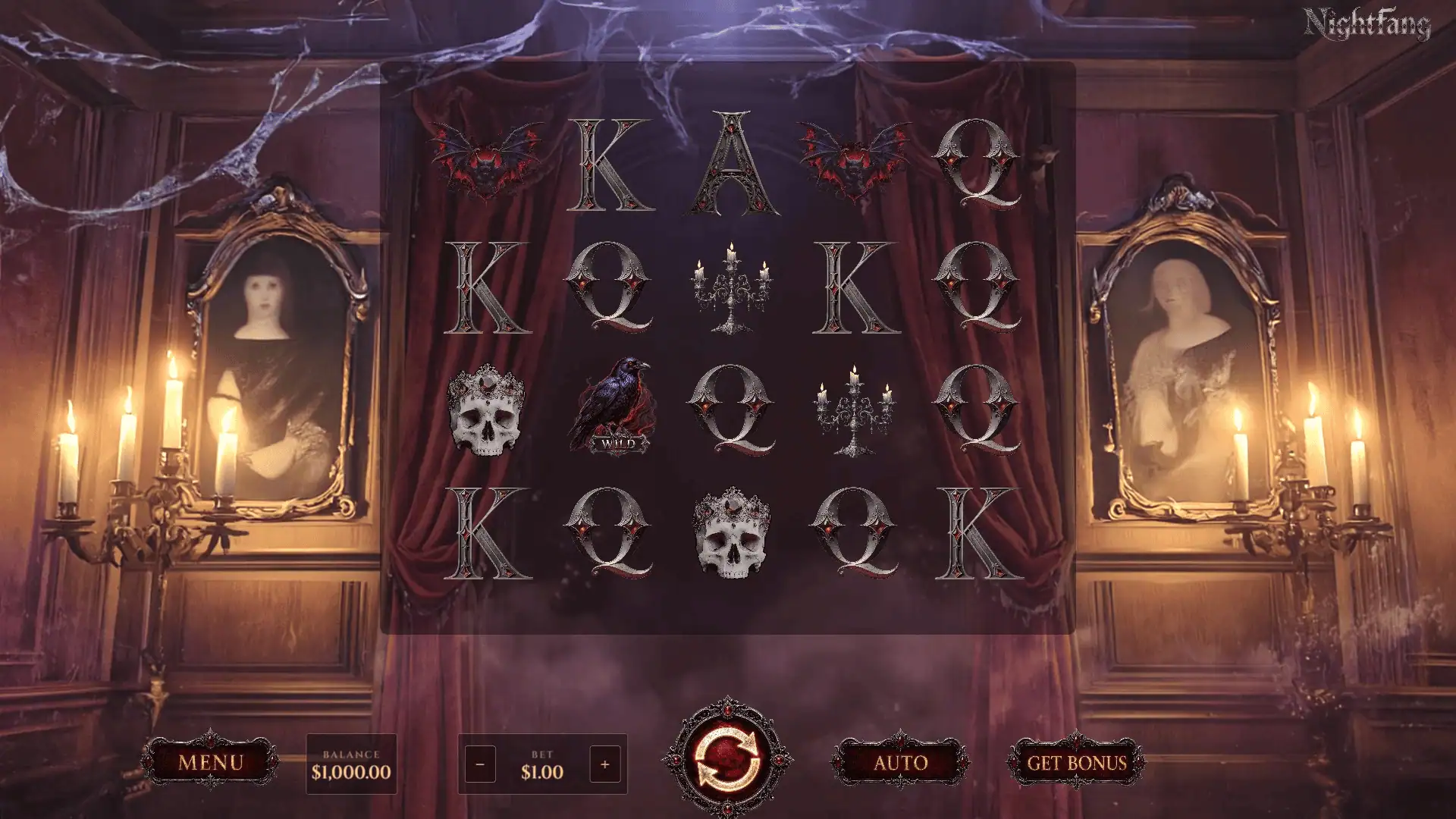 Nightfang slot gameplay reels