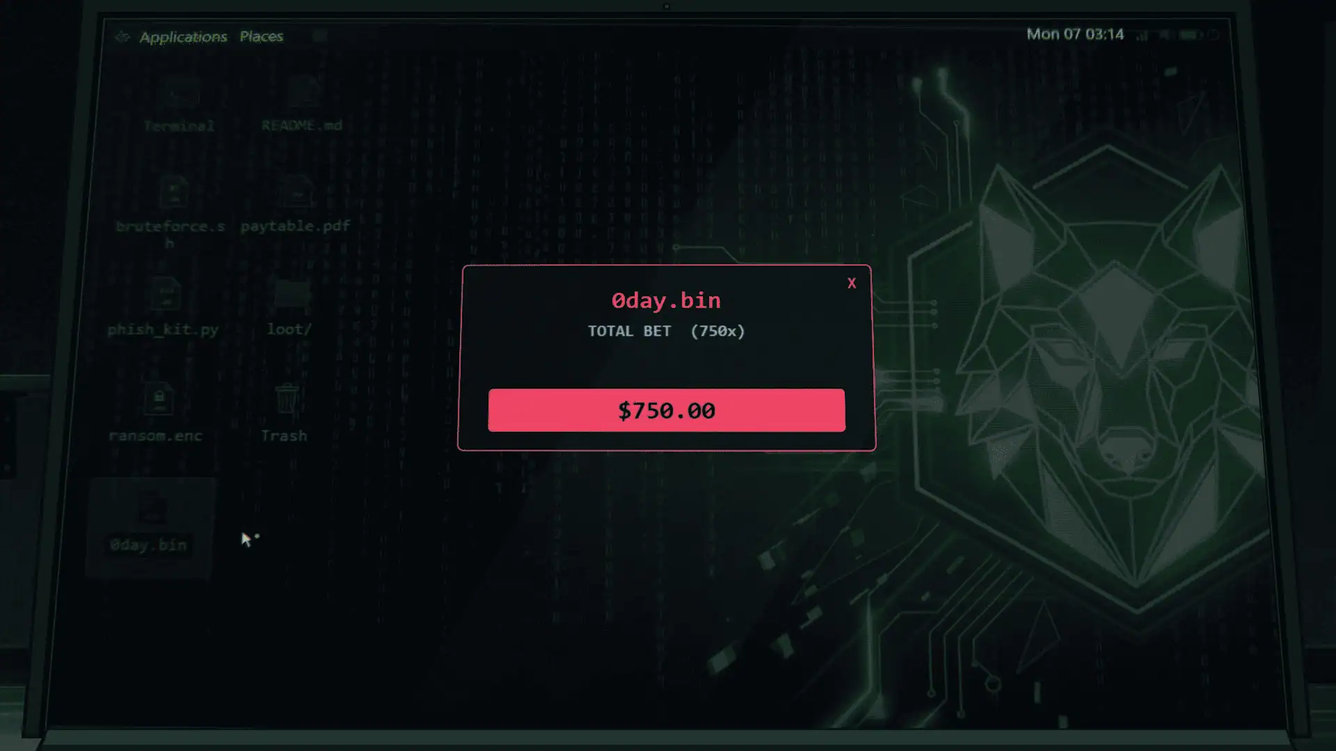 Bad Shell bonus buy menu