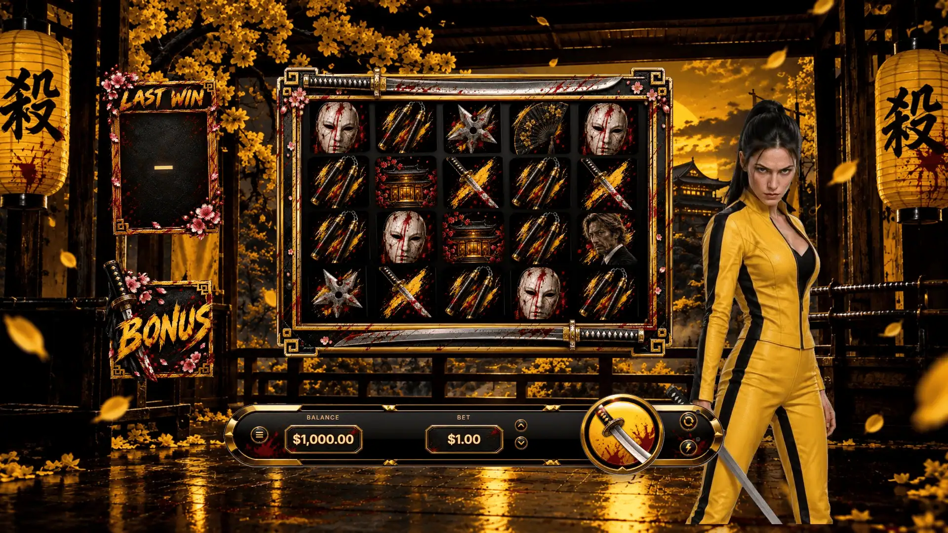 Widows Blade slot gameplay reels