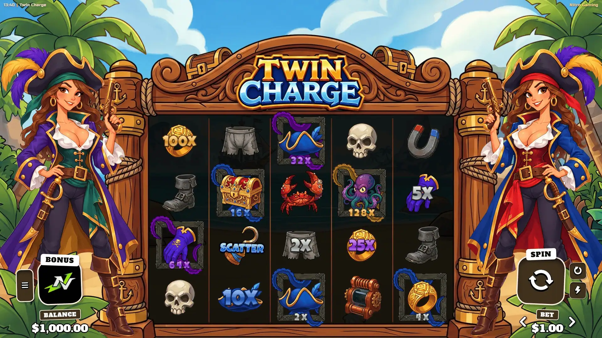 Twin Charge slot gameplay reels