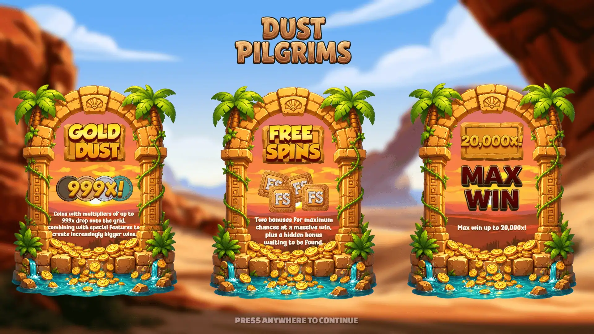 Dust Pilgrims slot intro screen