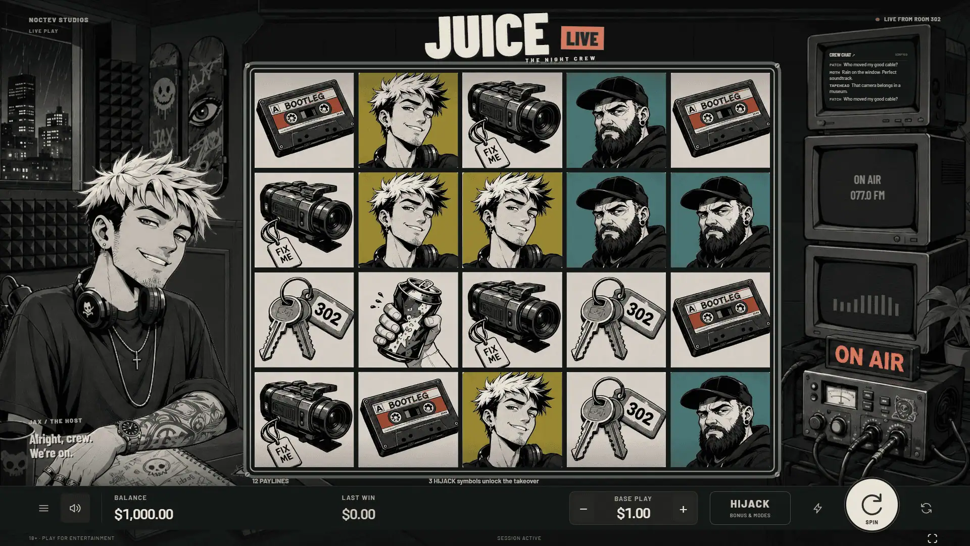 Juice Live slot gameplay reels