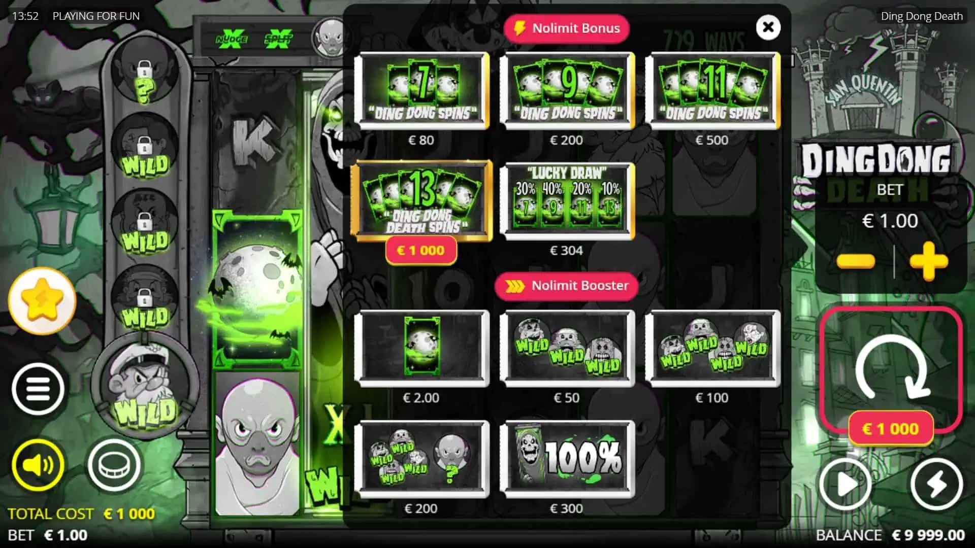 Ding Dong Death bonus buy menu