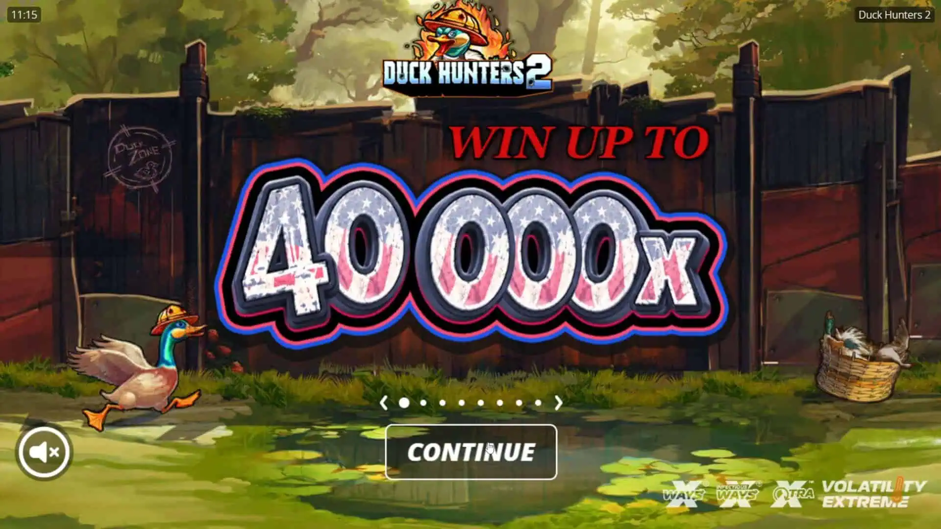 Duck Hunters 2 slot intro screen