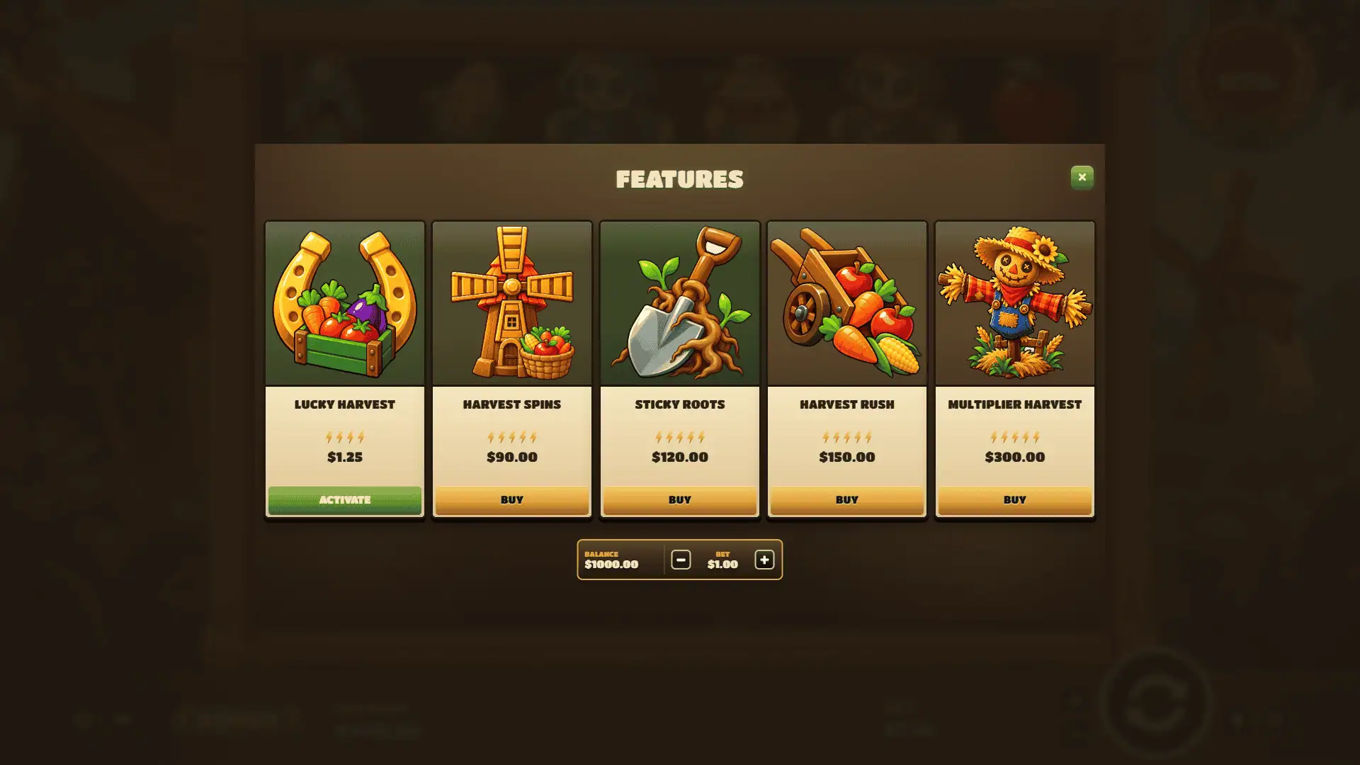 Ripe for Trouble bonus buy menu