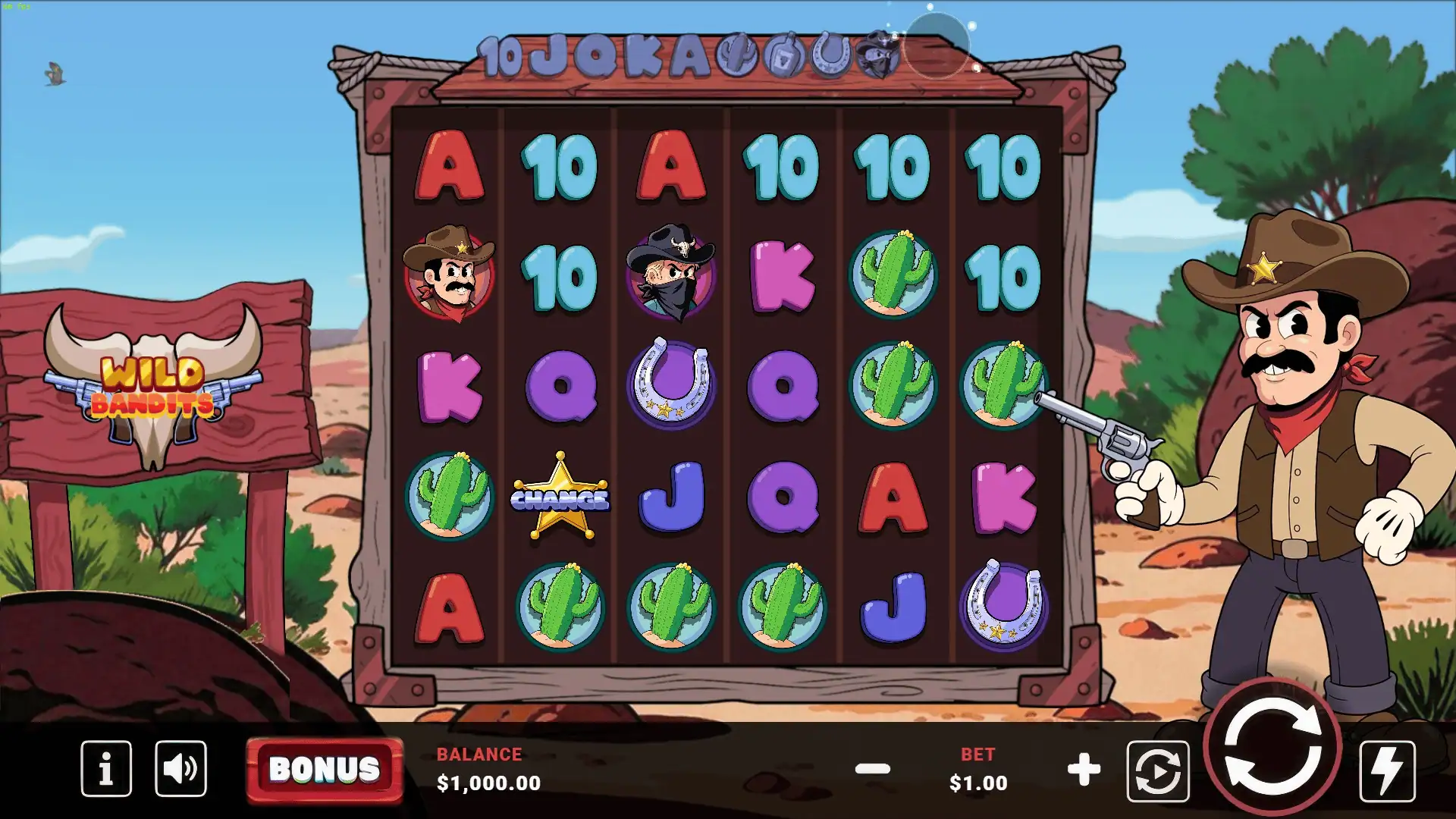 Wild Bandits slot gameplay reels
