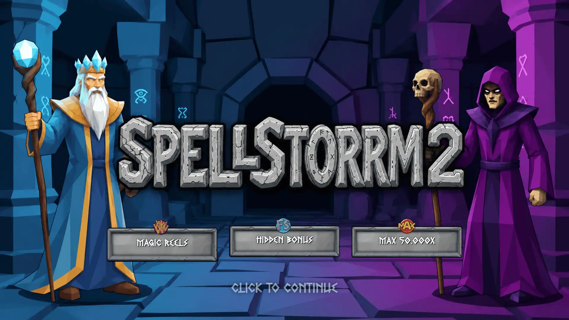 SpellStorm 2 slot intro screen