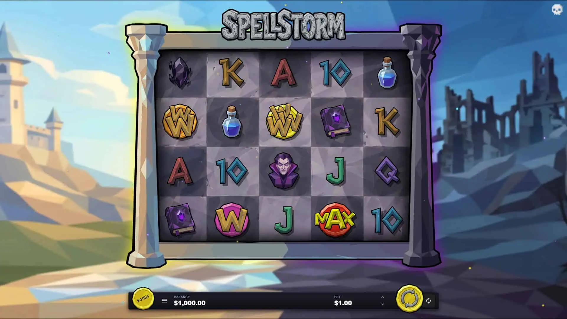 SpellStorm slot gameplay reels