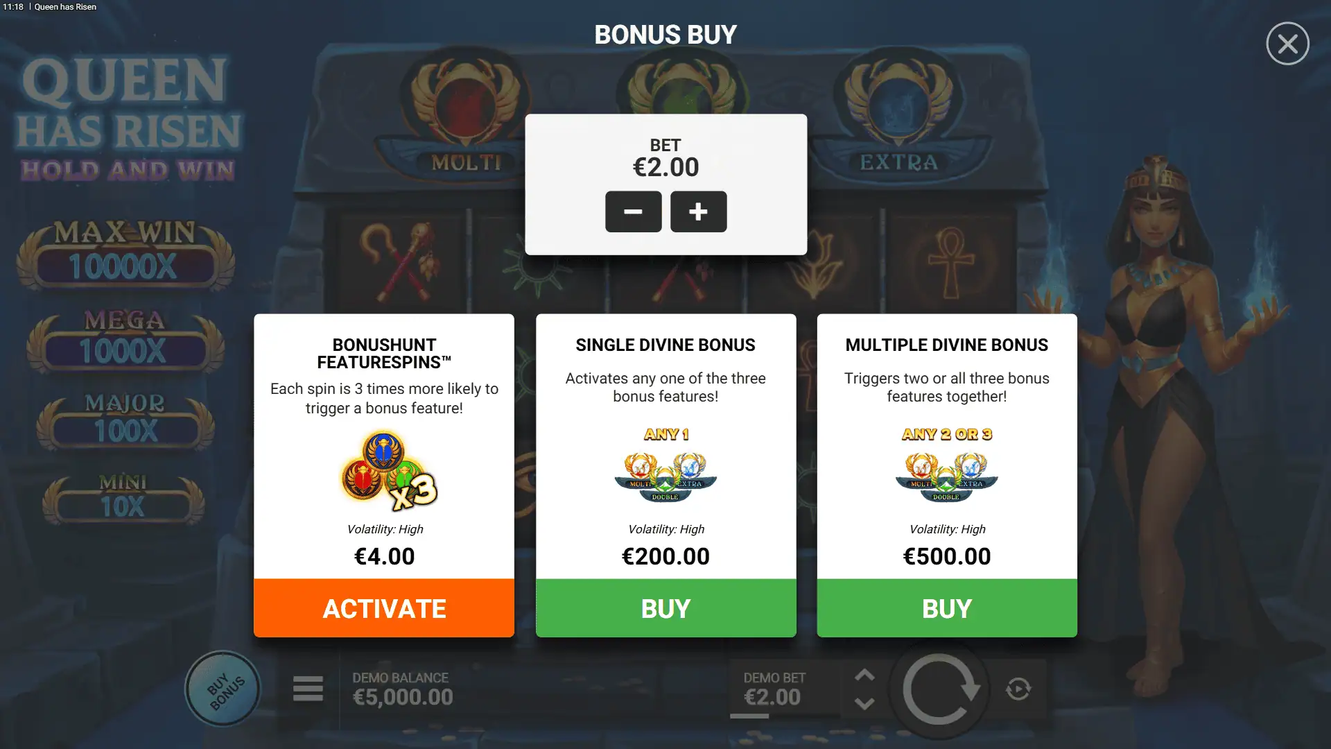Queen has Risen bonus buy menu
