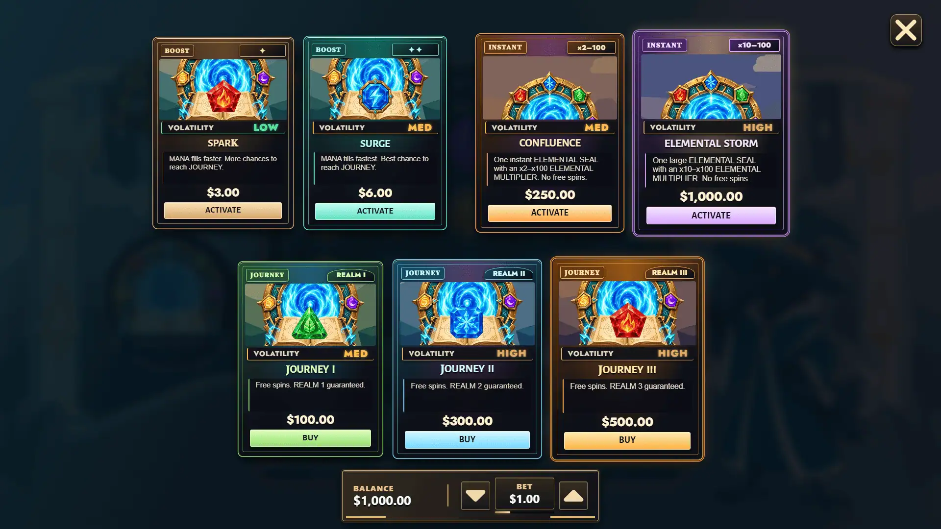 Puzzle Journey bonus buy menu