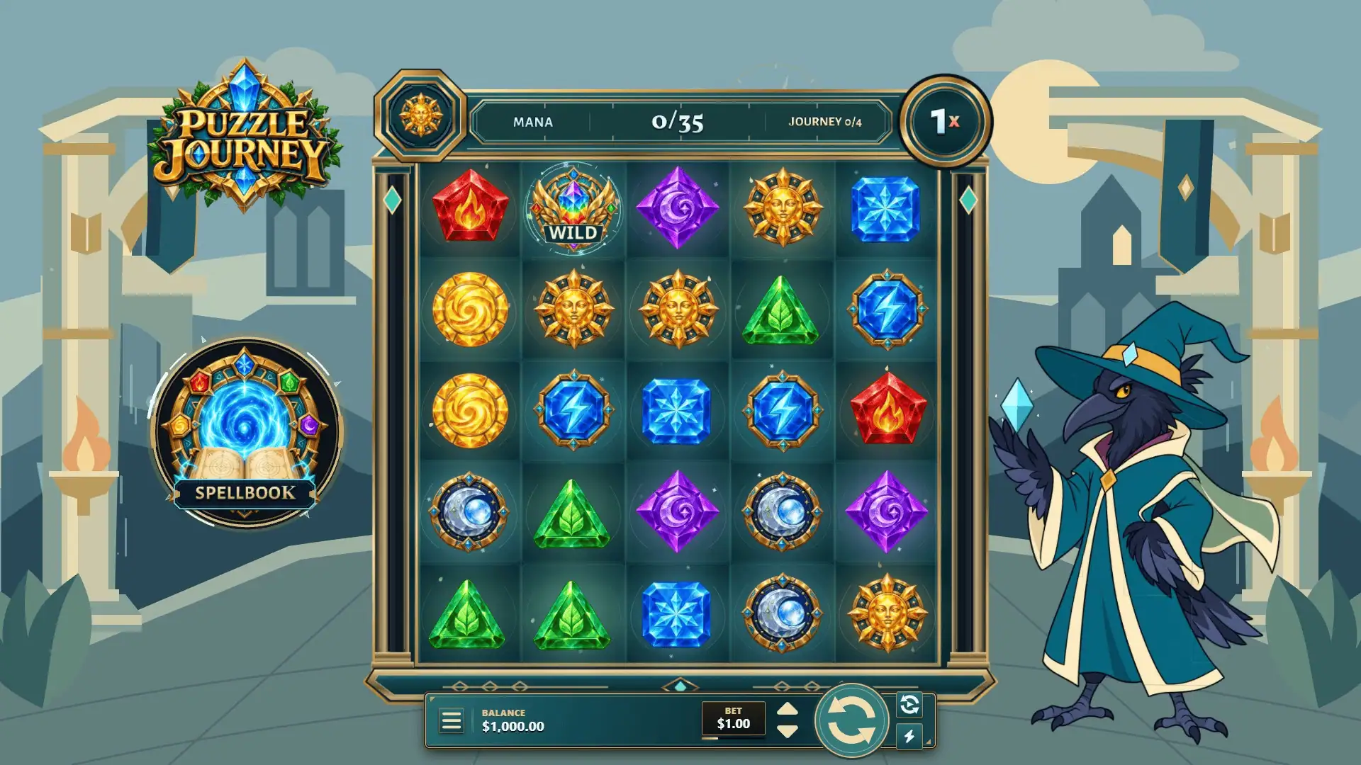 Puzzle Journey slot gameplay reels