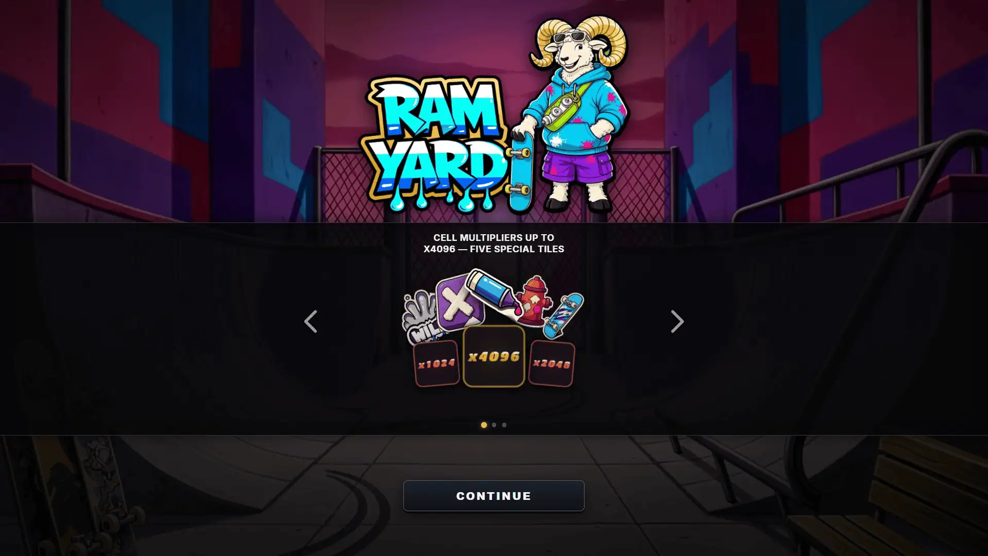 Ram Yard slot intro screen