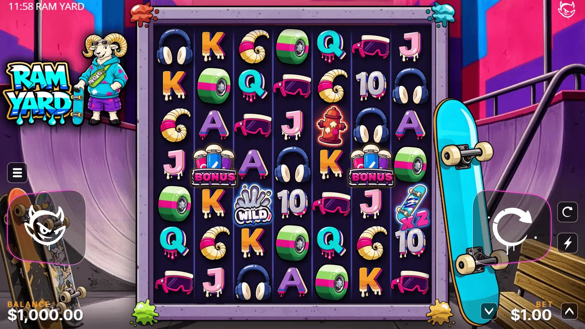 Ram Yard slot gameplay reels