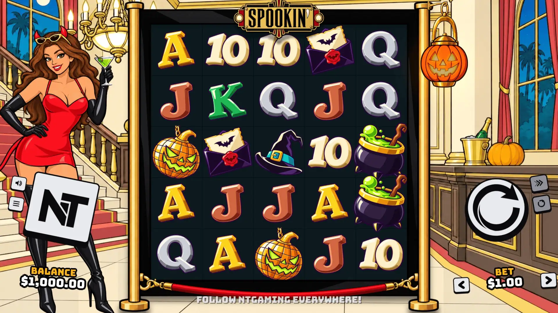 Spookin slot gameplay reels