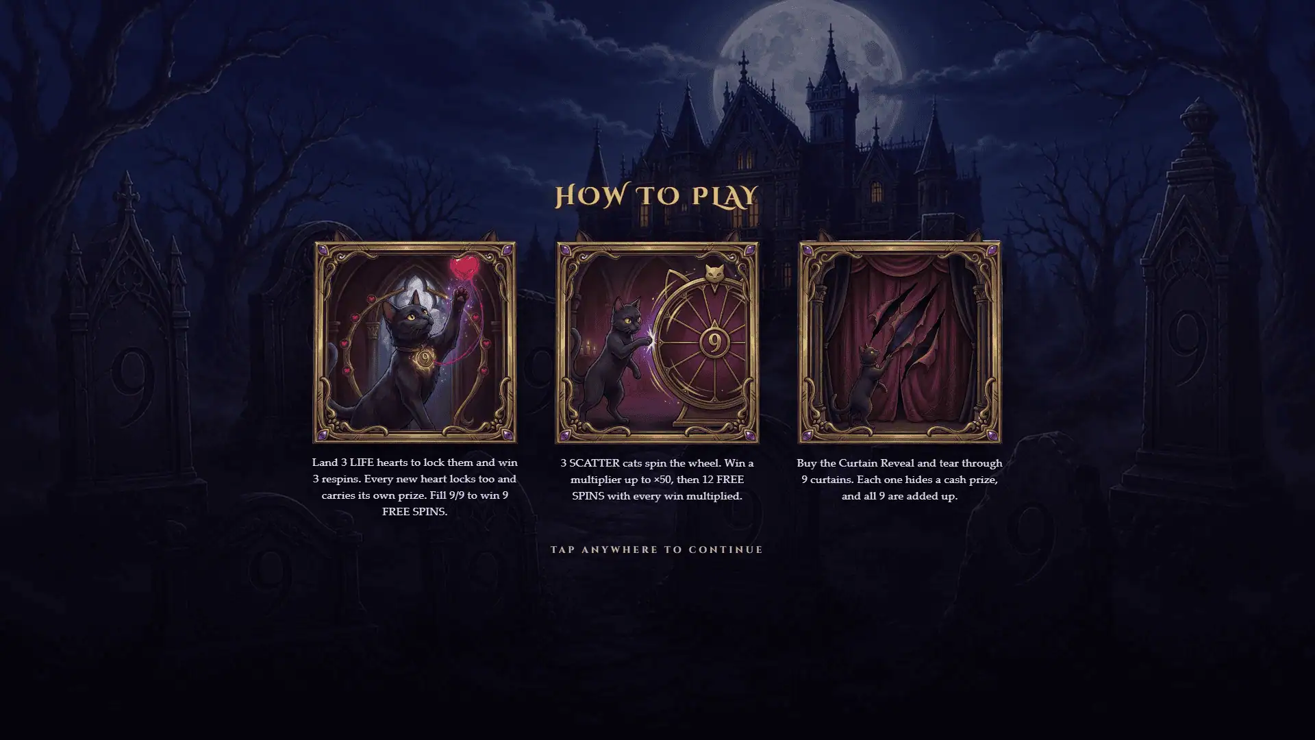 Nine Hearts slot intro screen