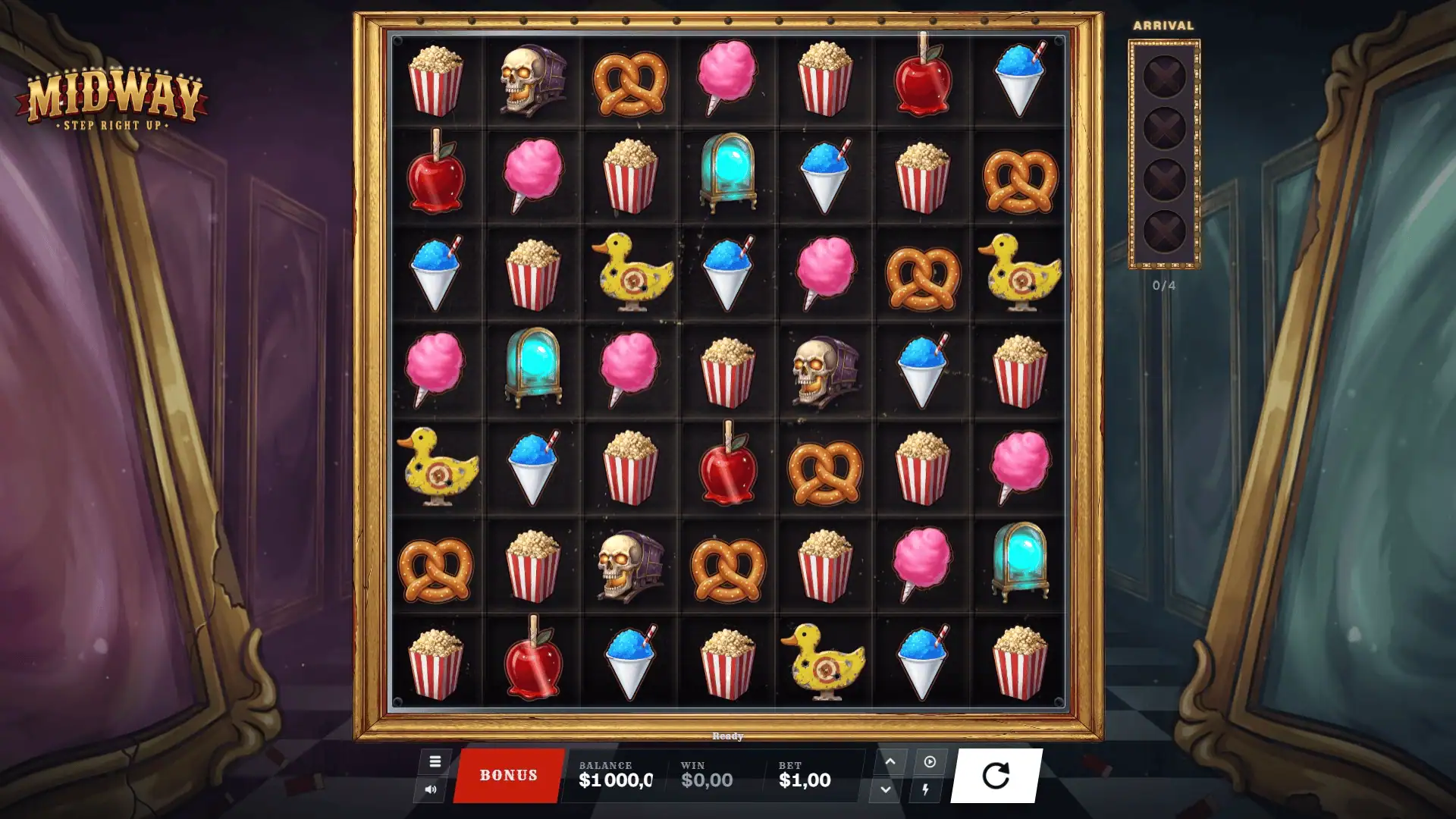 Midway slot gameplay reels