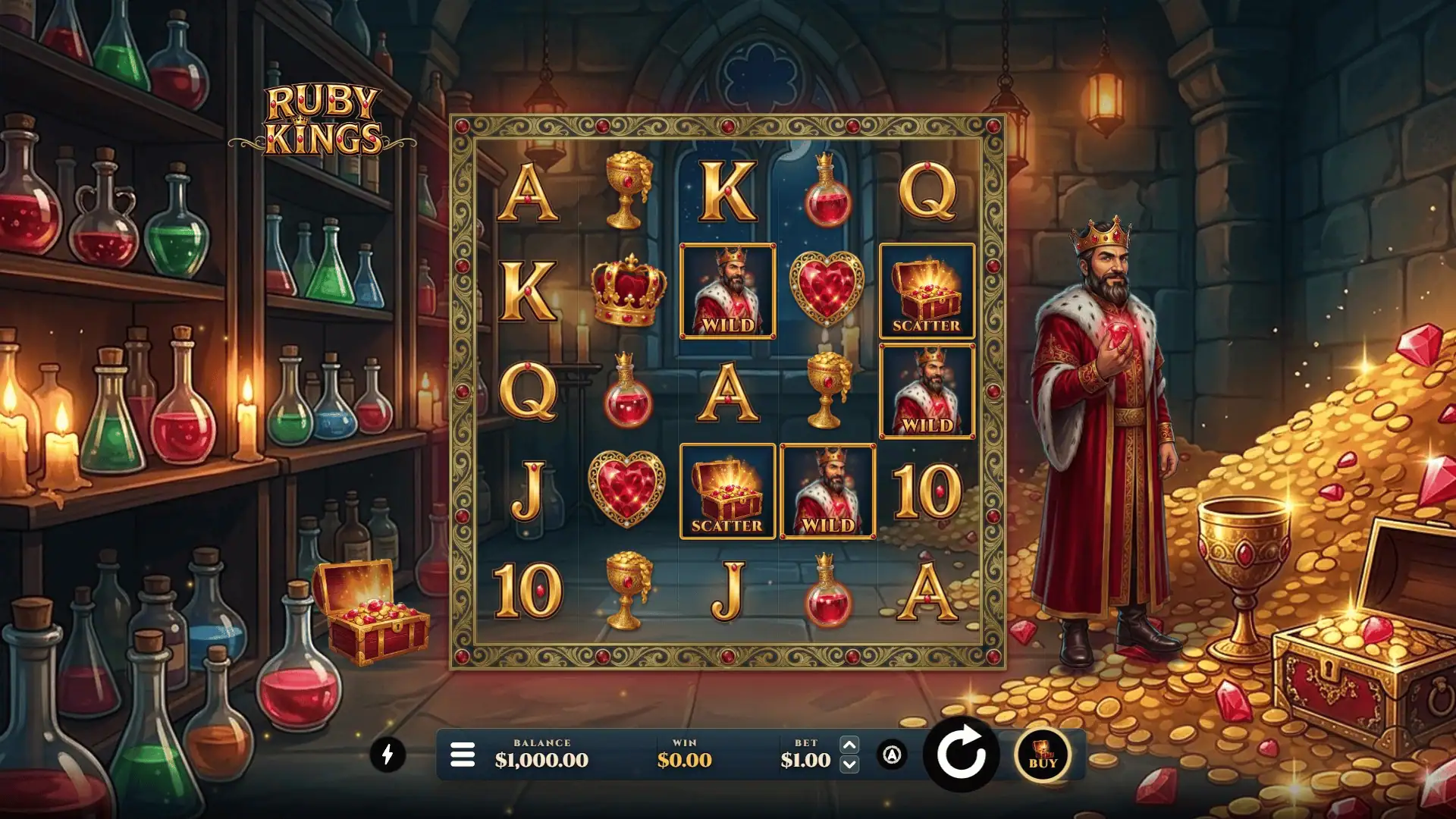 Ruby Kings slot gameplay reels