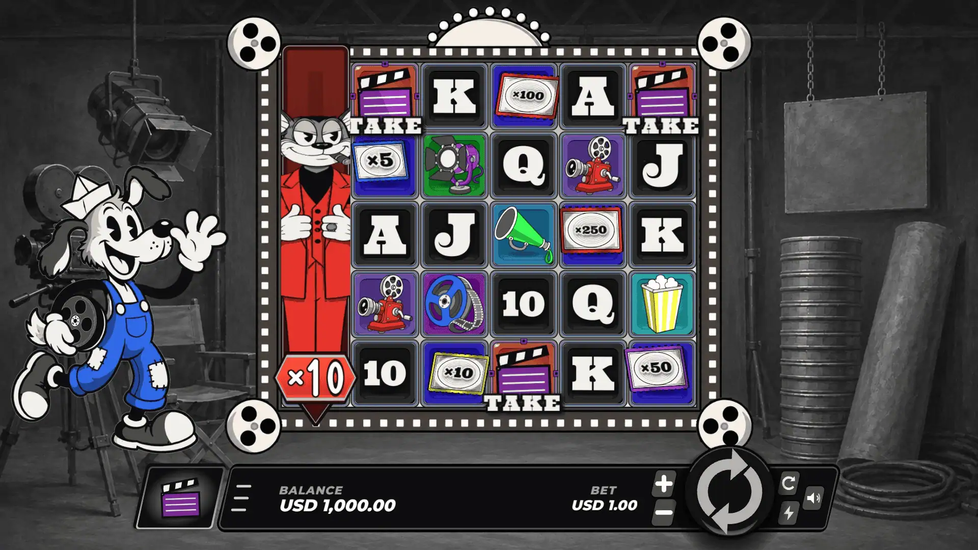 Absolute Cinema slot gameplay reels