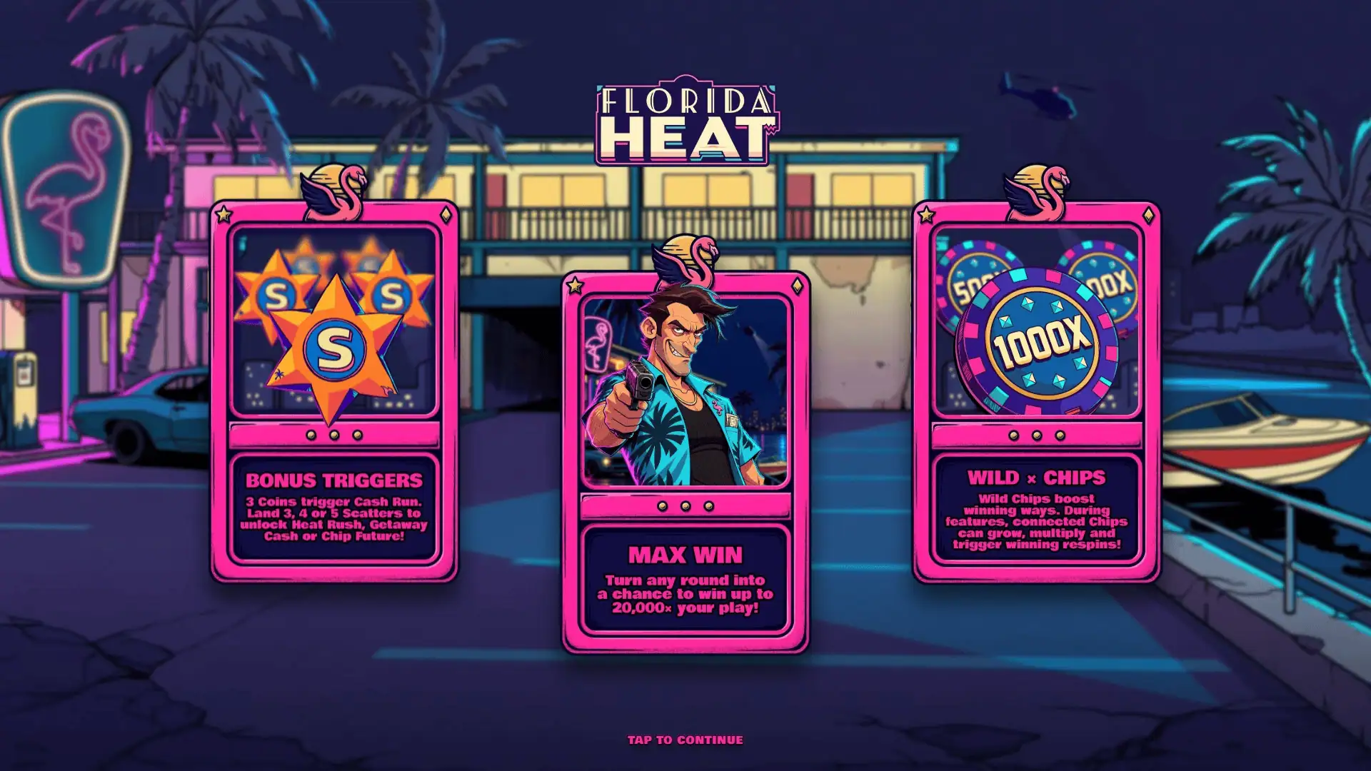 Florida Heat slot intro screen