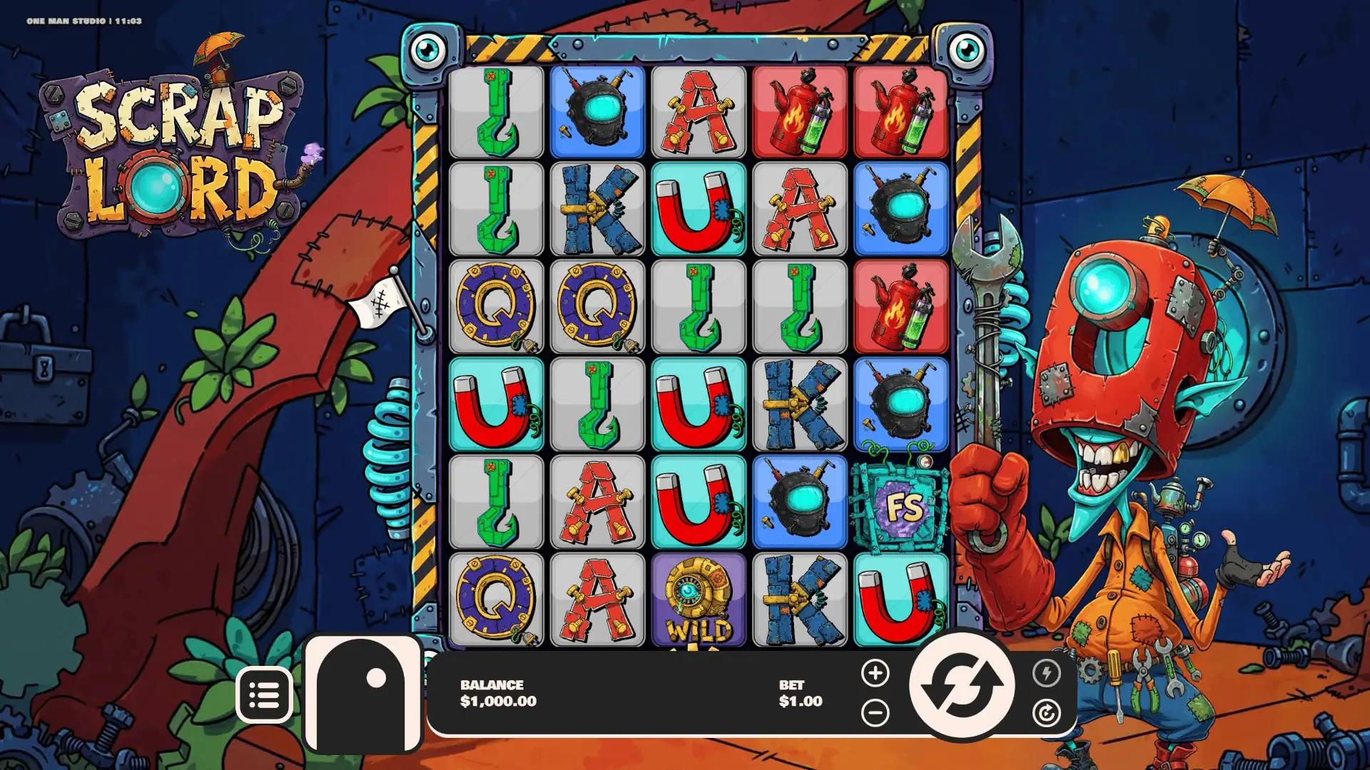 Scrap Lord slot gameplay reels