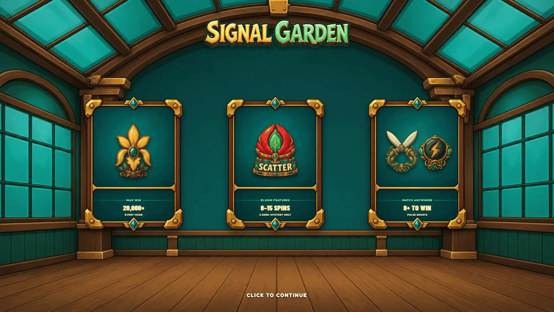 Signal Garden slot intro screen