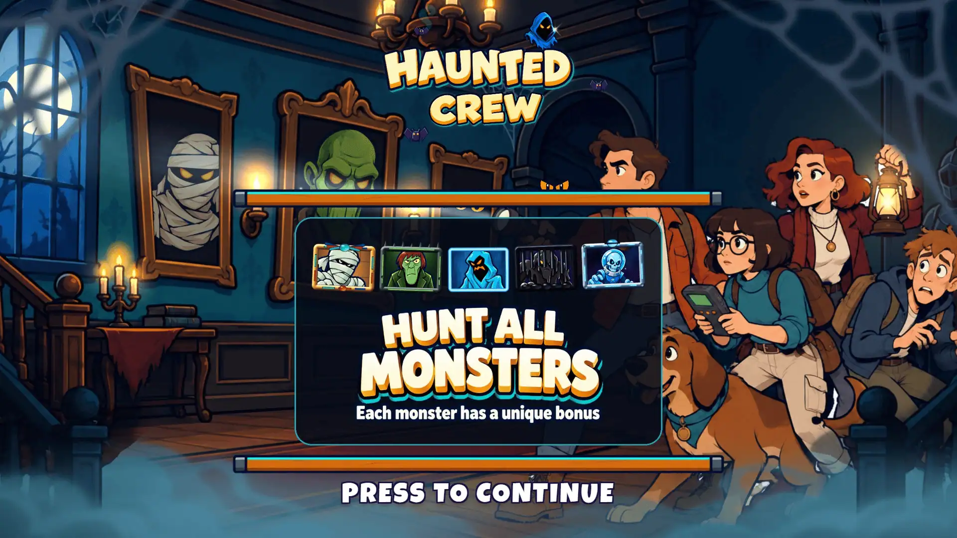 Haunted Crew slot intro screen