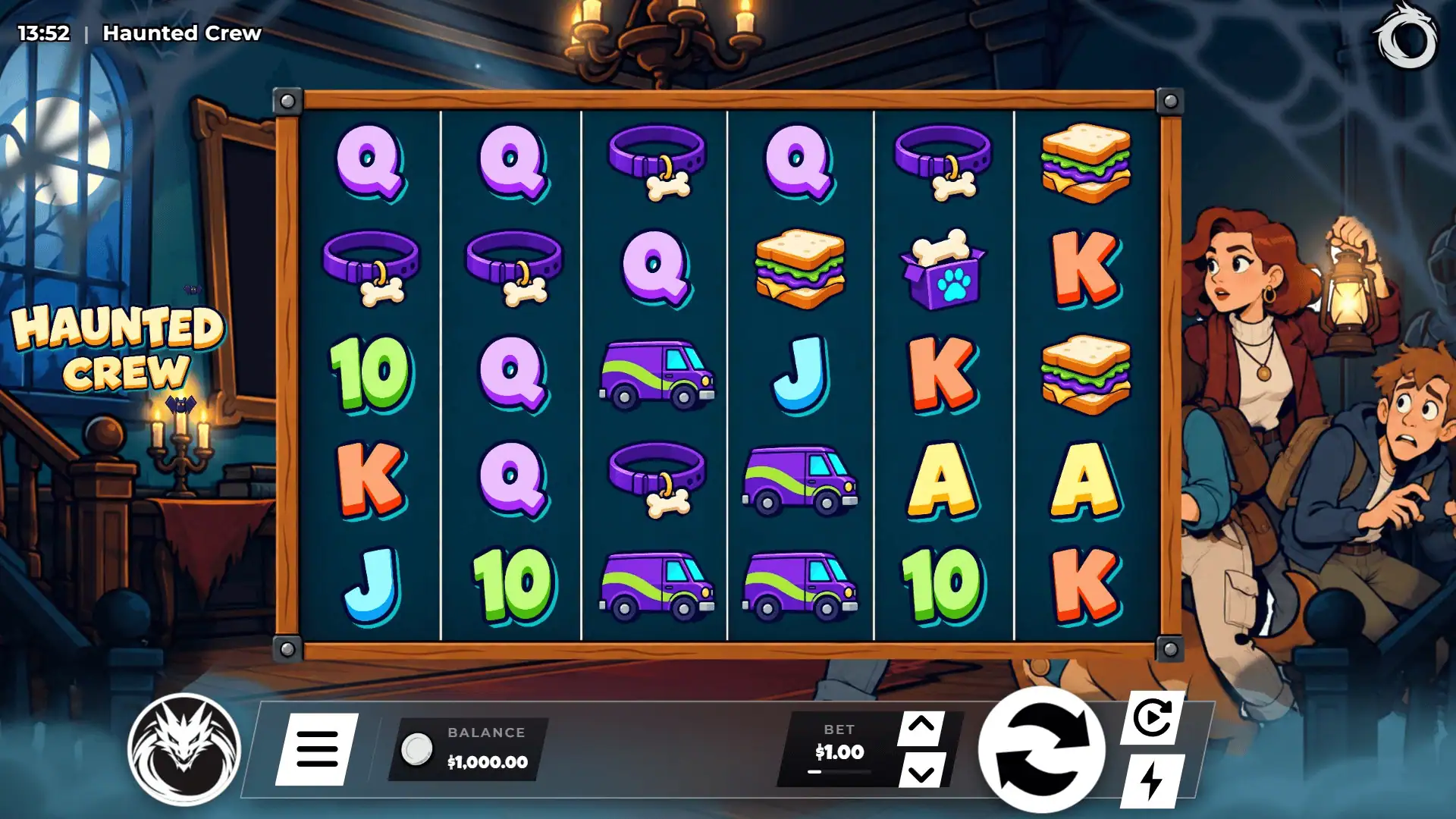 Haunted Crew slot gameplay reels