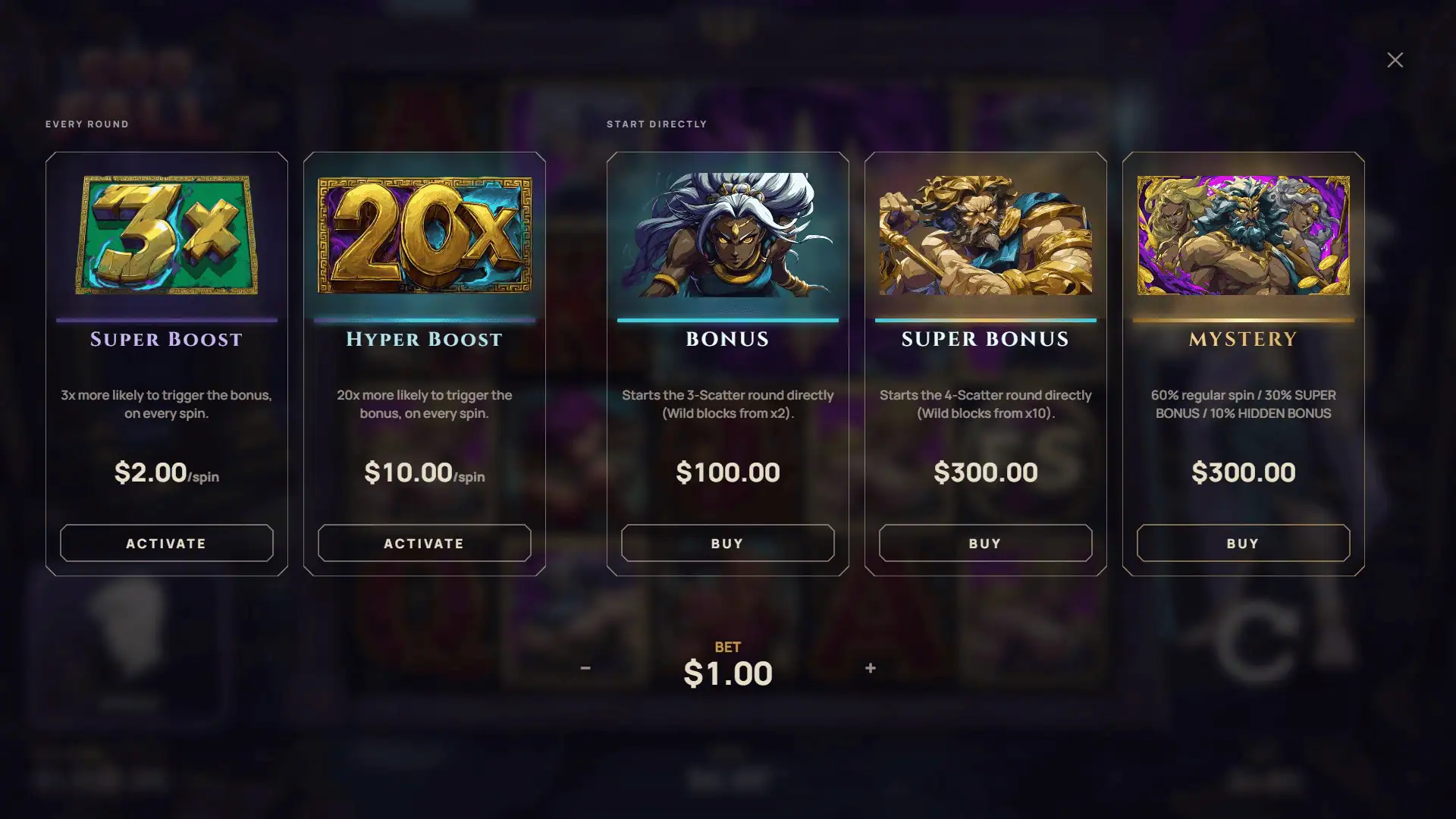 Godfall bonus buy menu