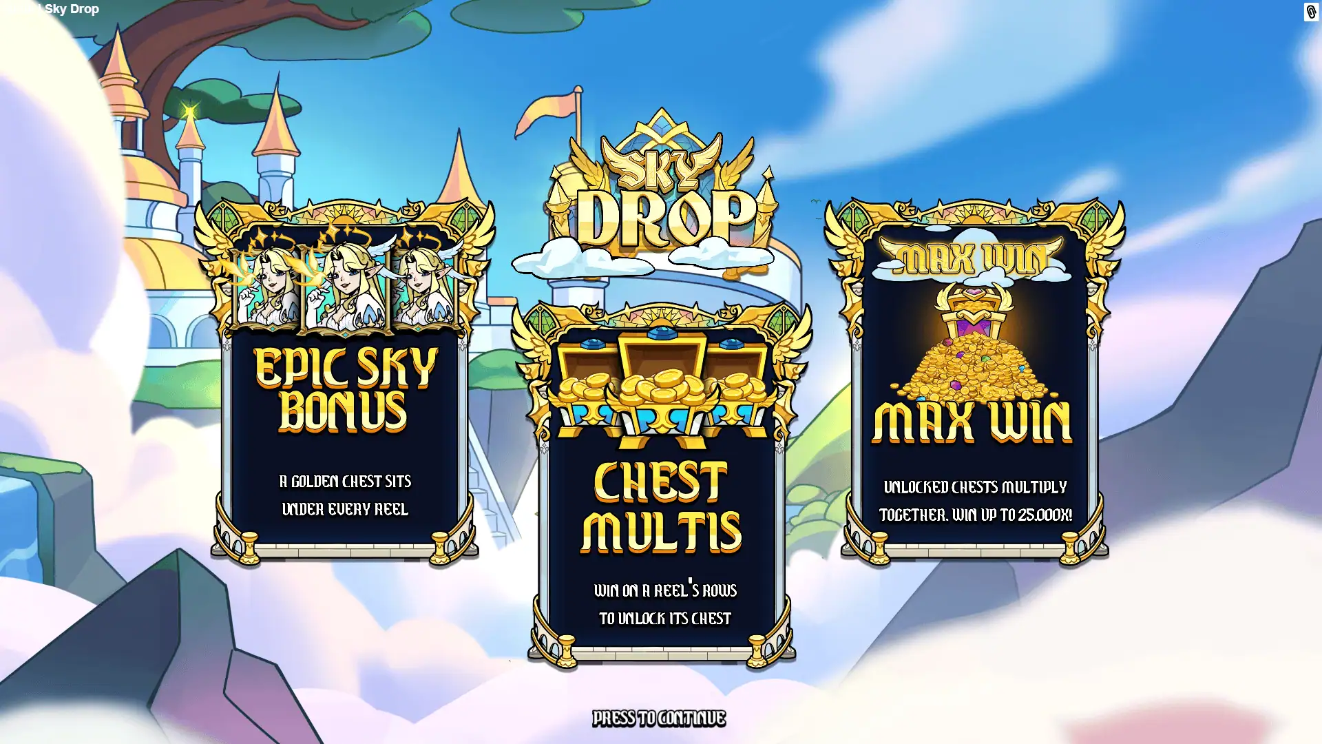 Sky Drop slot intro screen