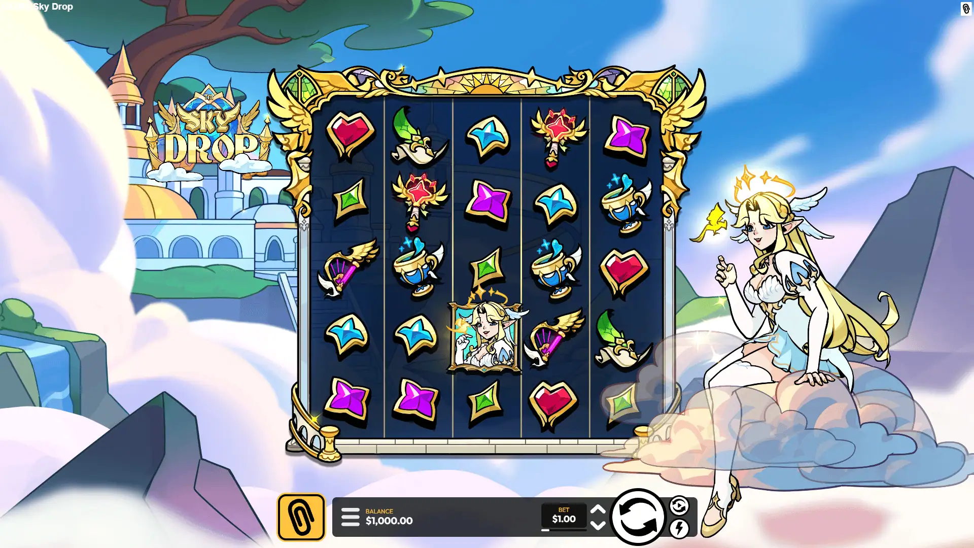 Sky Drop slot gameplay reels