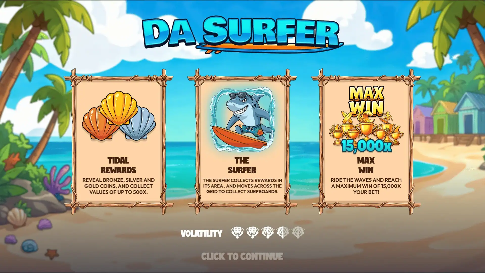 Da Surfer slot intro screen