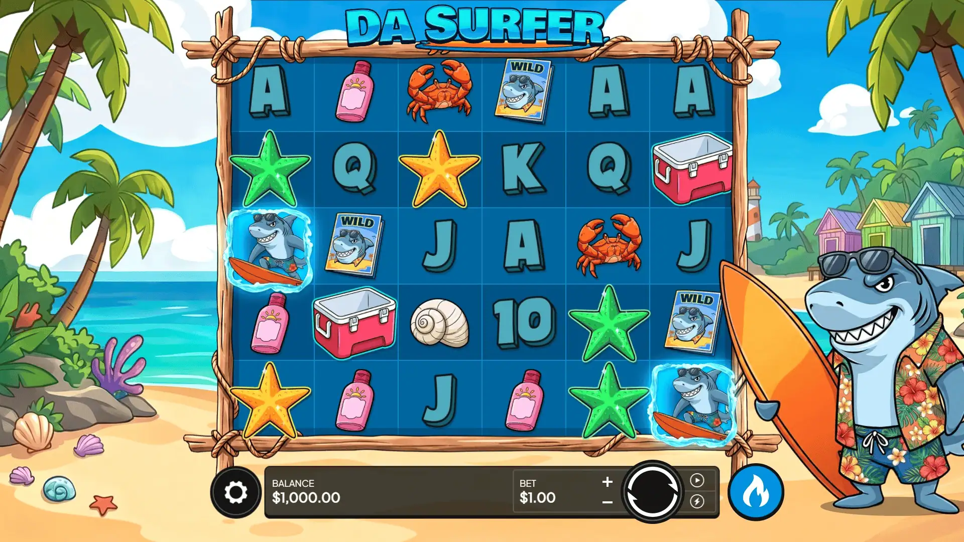 Da Surfer slot gameplay reels