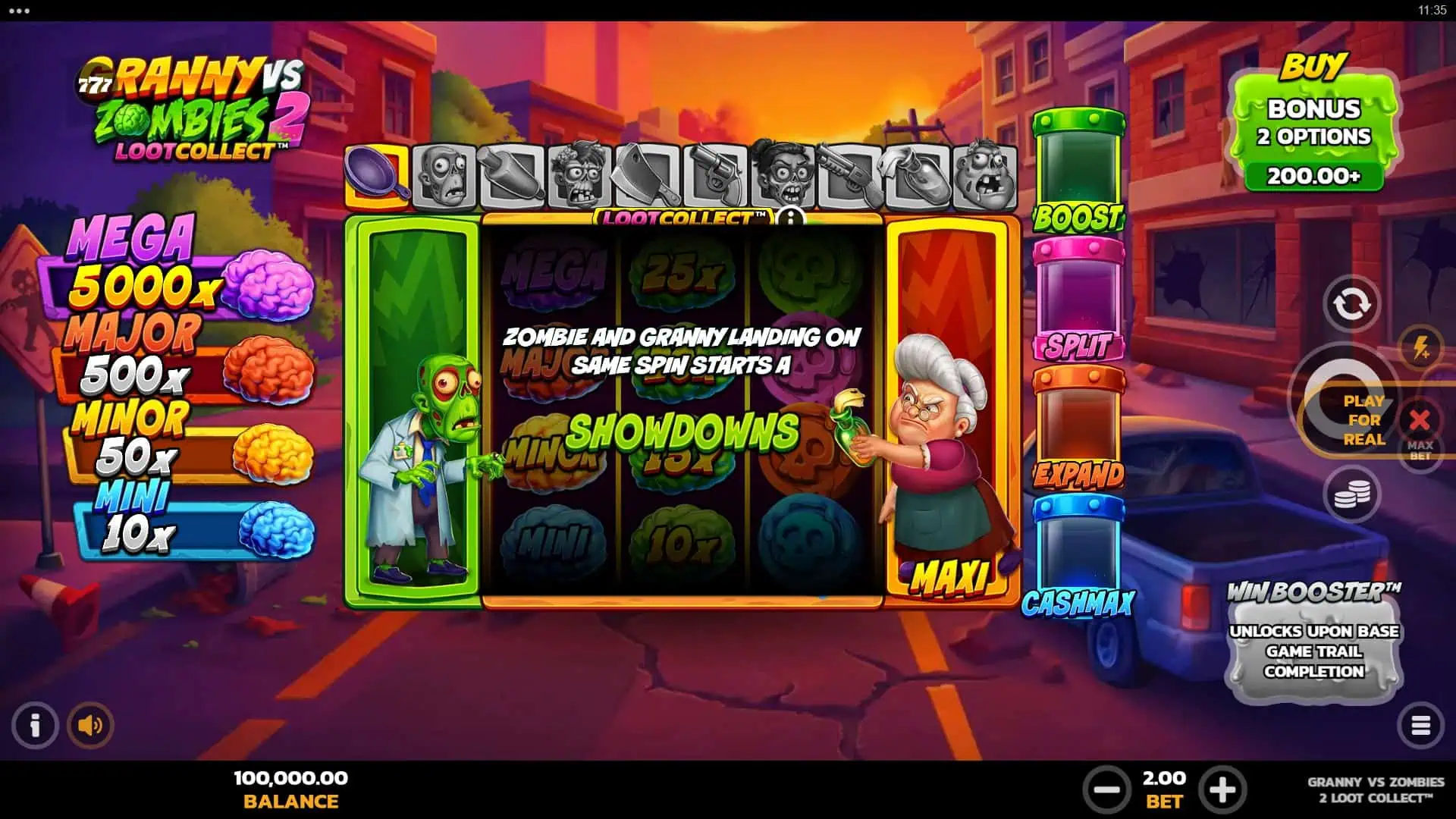 Granny vs Zombies 2 slot gameplay reels