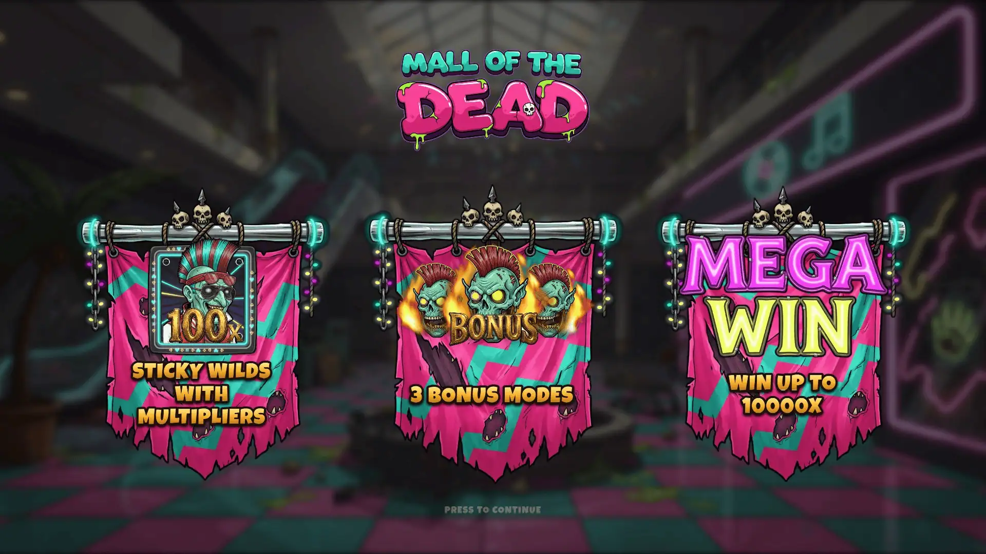 Mall of the Dead slot intro screen