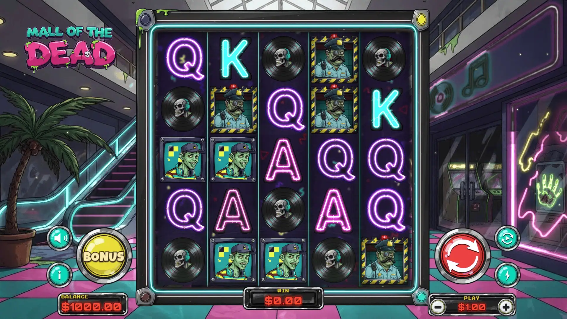 Mall of the Dead slot gameplay reels