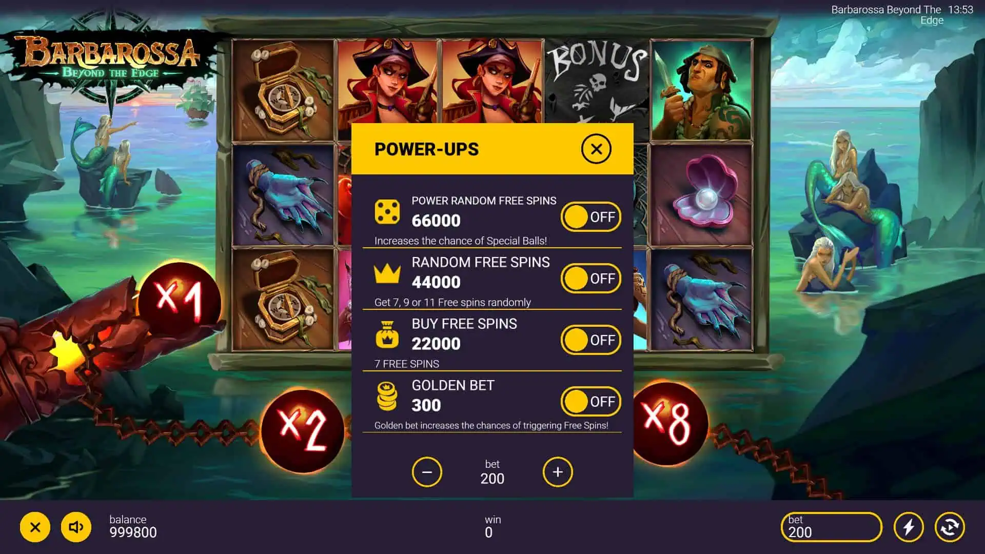 Barbarossa: Beyond the Edge bonus buy menu